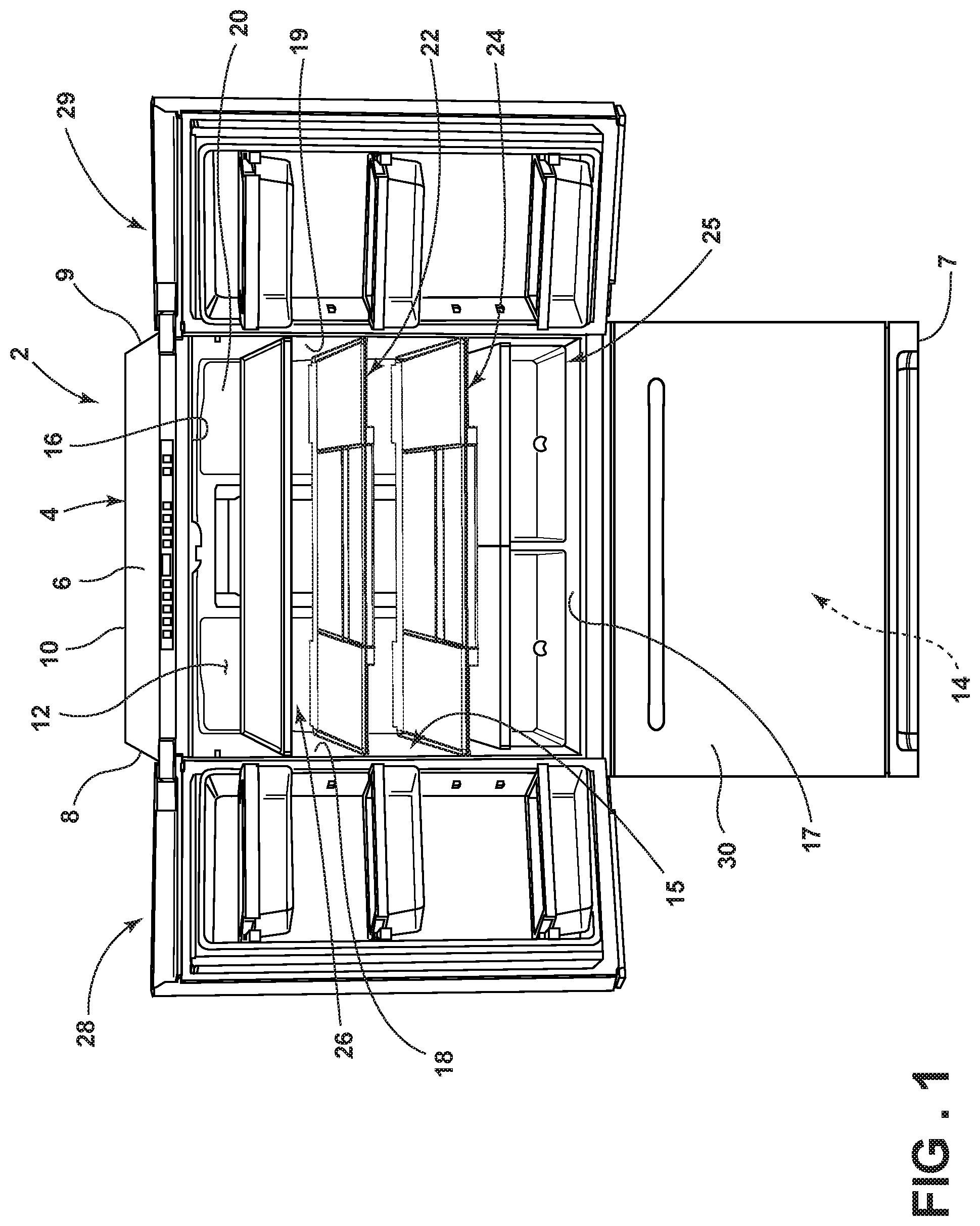 Patent US11774169 — Shelf assembly for appliance — Figure 1