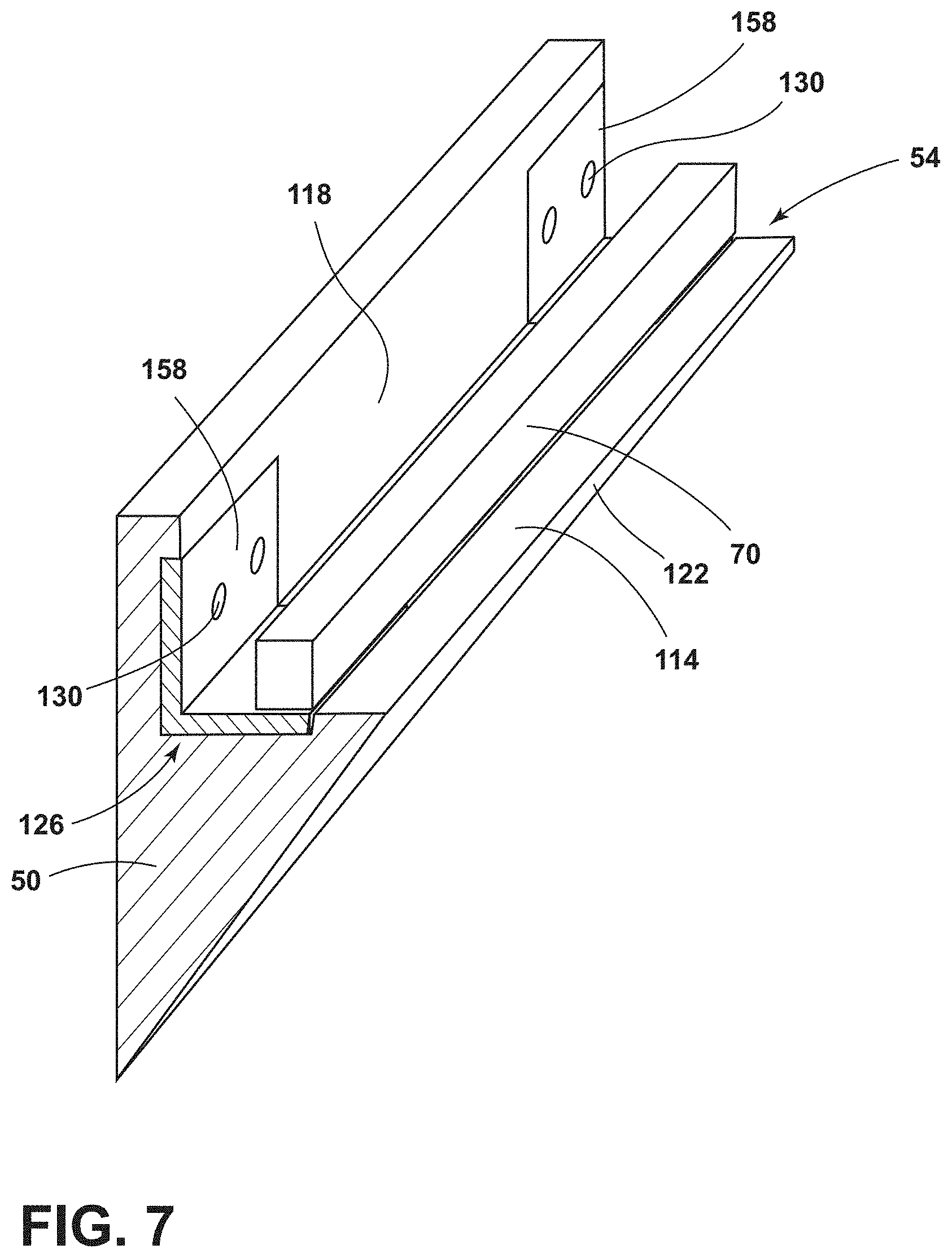 Patent US11774171 Figure 7 – Side wall attachment system for extractable wine shelves