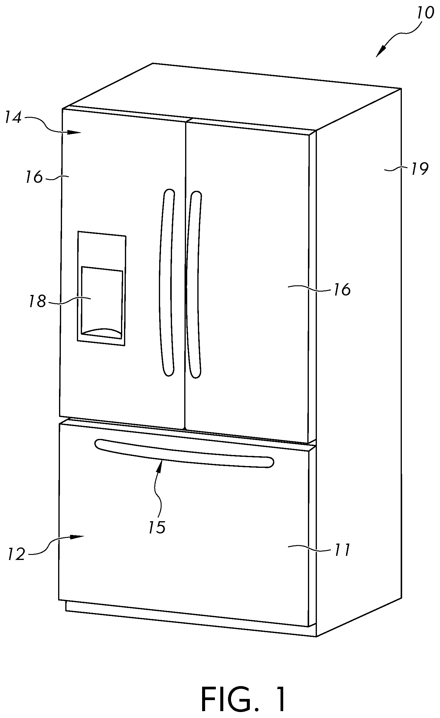 Patent US11774172 Figure 1 – Drawer in a refrigerator door