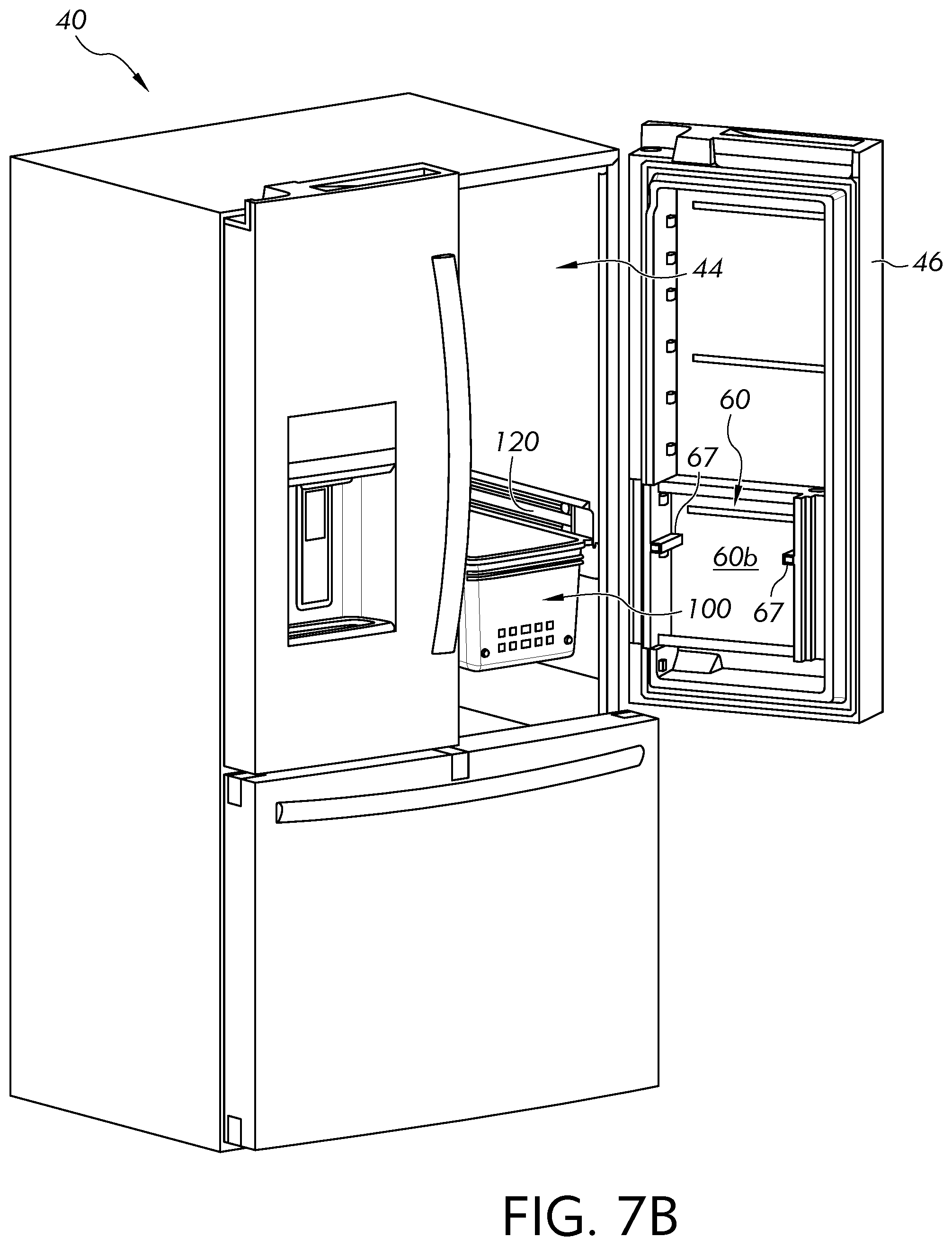 Patent US11774172 Figure 9 – Drawer in a refrigerator door