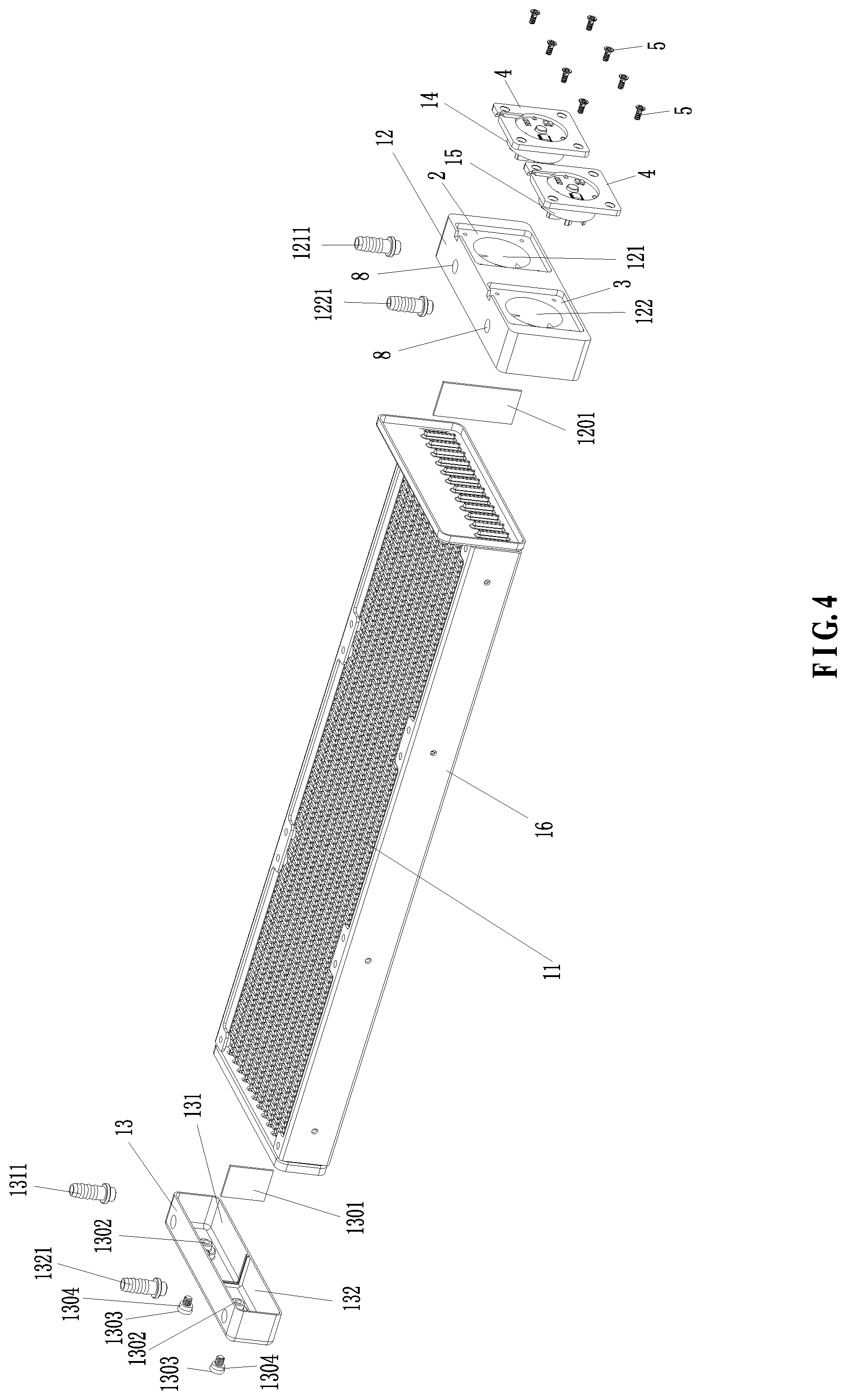 Patent US11774177 Figure 4 – Water-cooling heat dissipation device