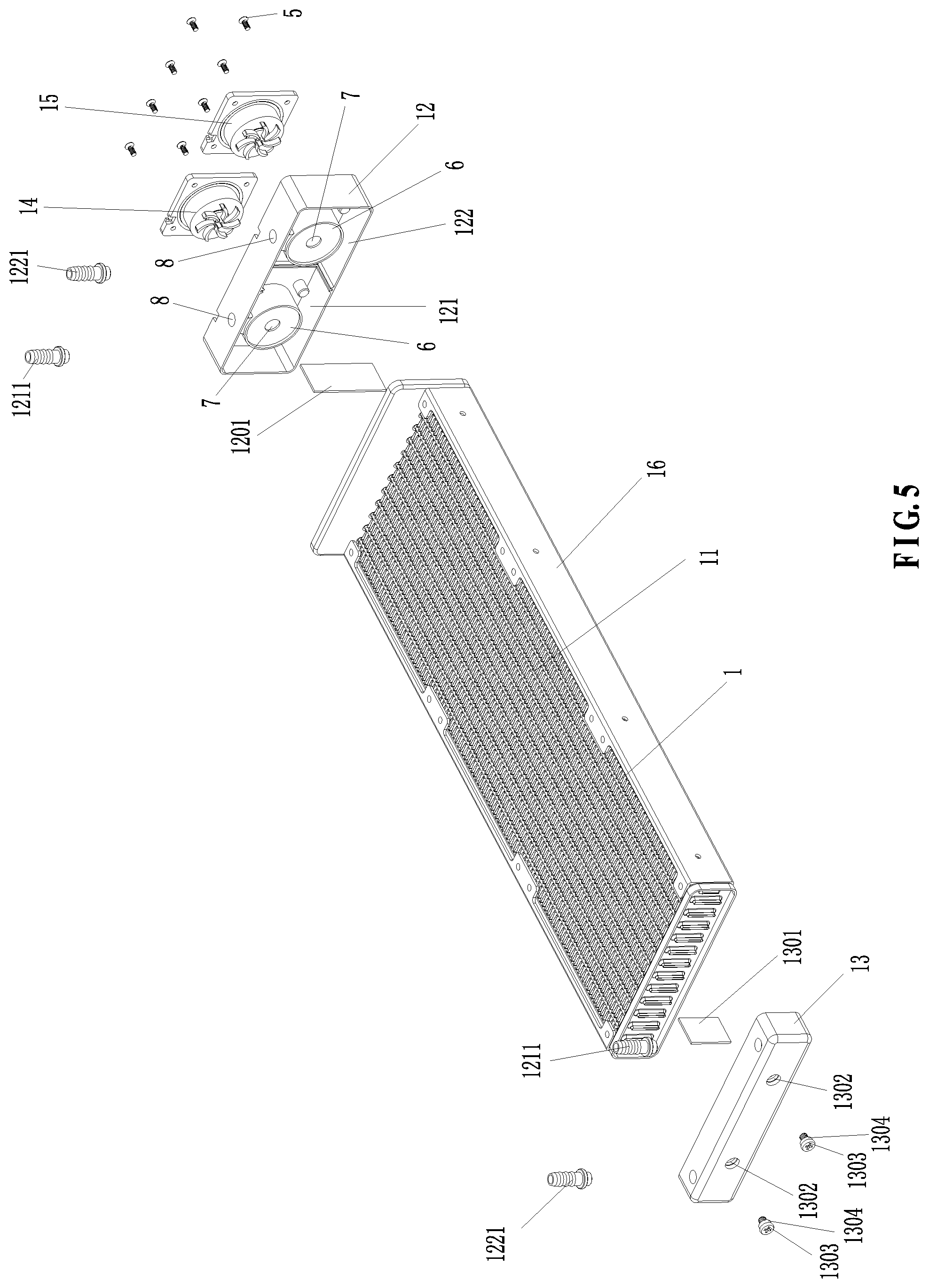 Patent US11774177 Figure 5 – Water-cooling heat dissipation device