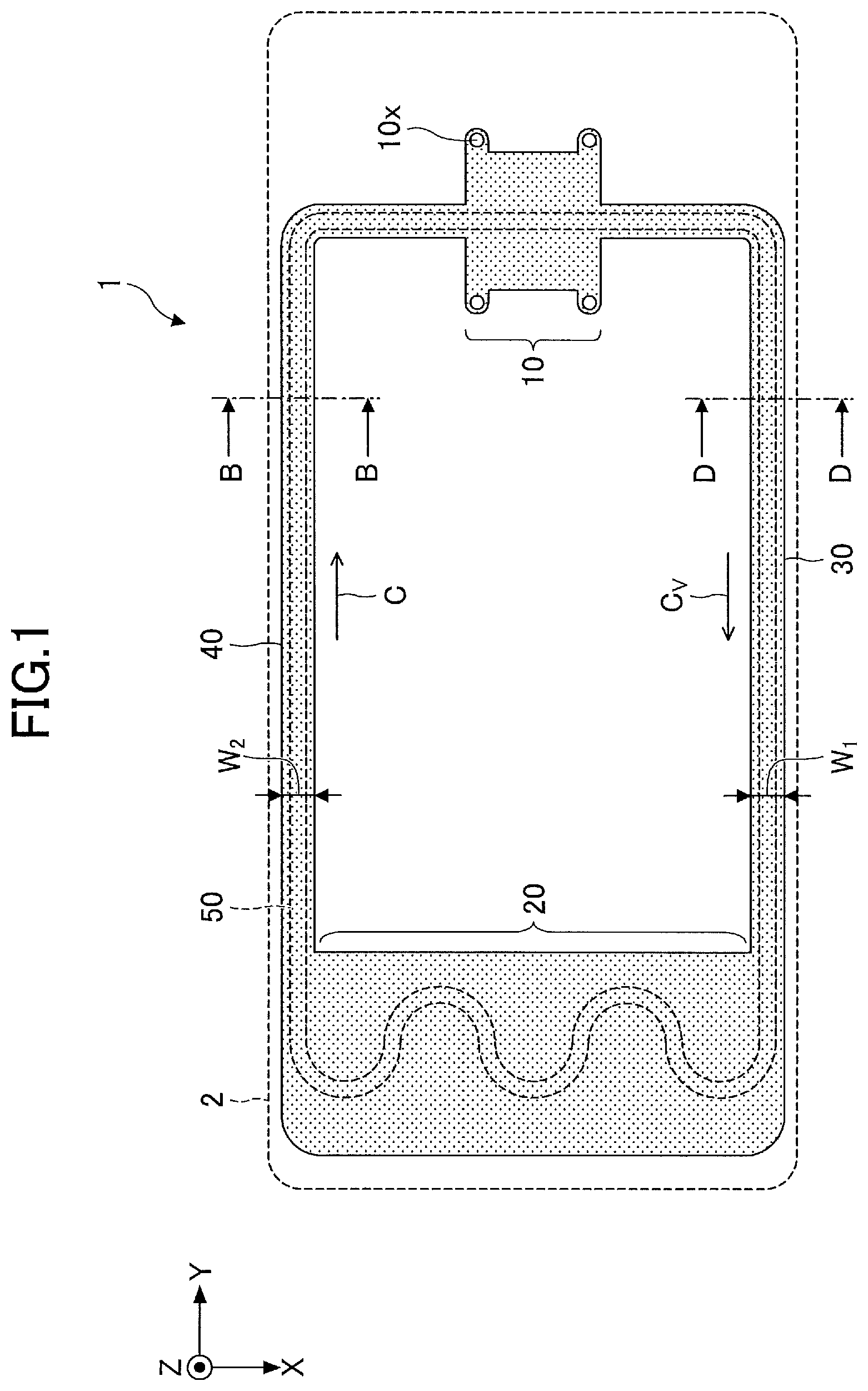 Patent US11774181 Figure 1 – Loop heat pipe with recessed top or bottom surface