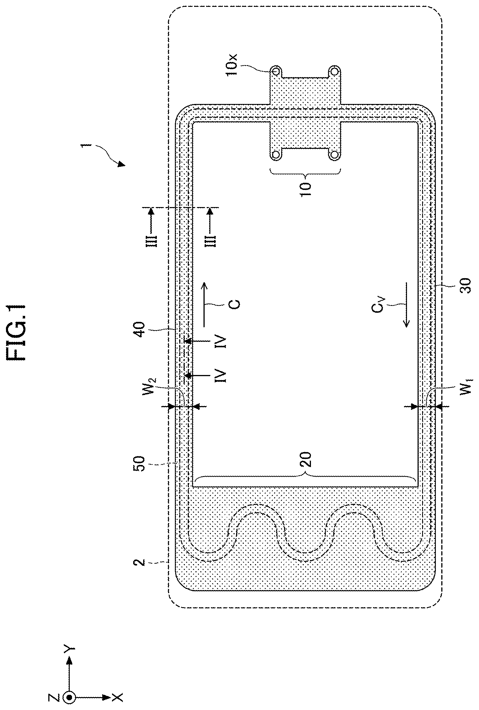 Patent US11774182 — Loop heat pipe — Figure 1