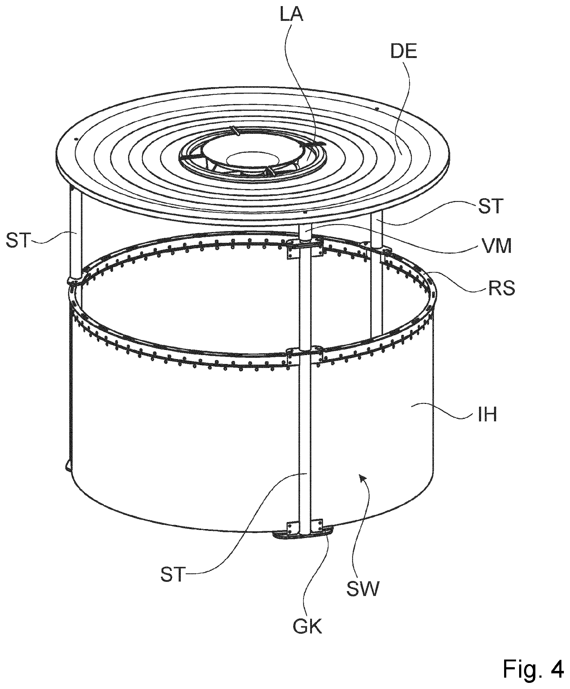 Patent US11774185 Figure 5 – Device for energy transfer and for energy storage in a liquid reservoir