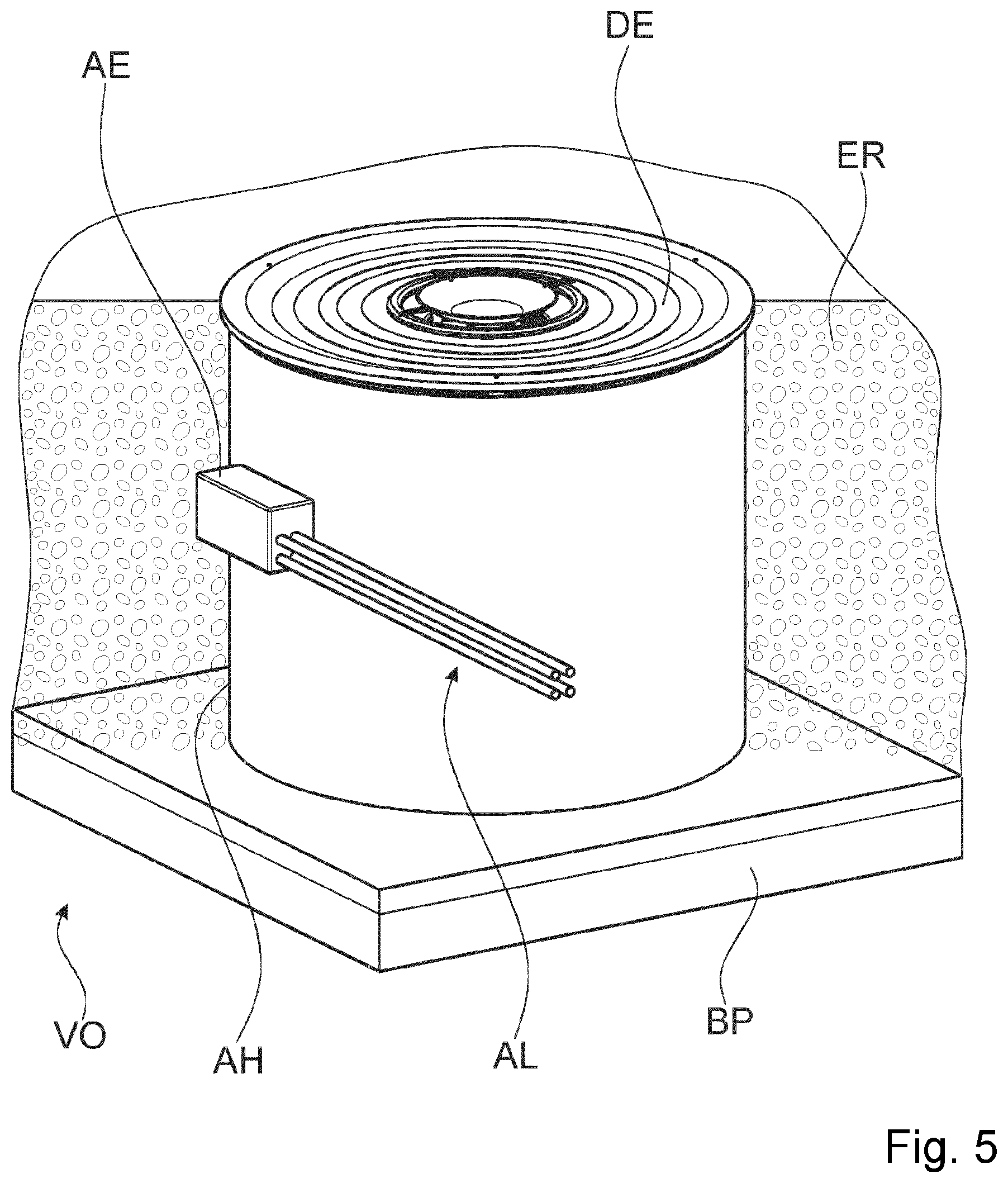 Patent US11774185 Figure 6 – Device for energy transfer and for energy storage in a liquid reservoir