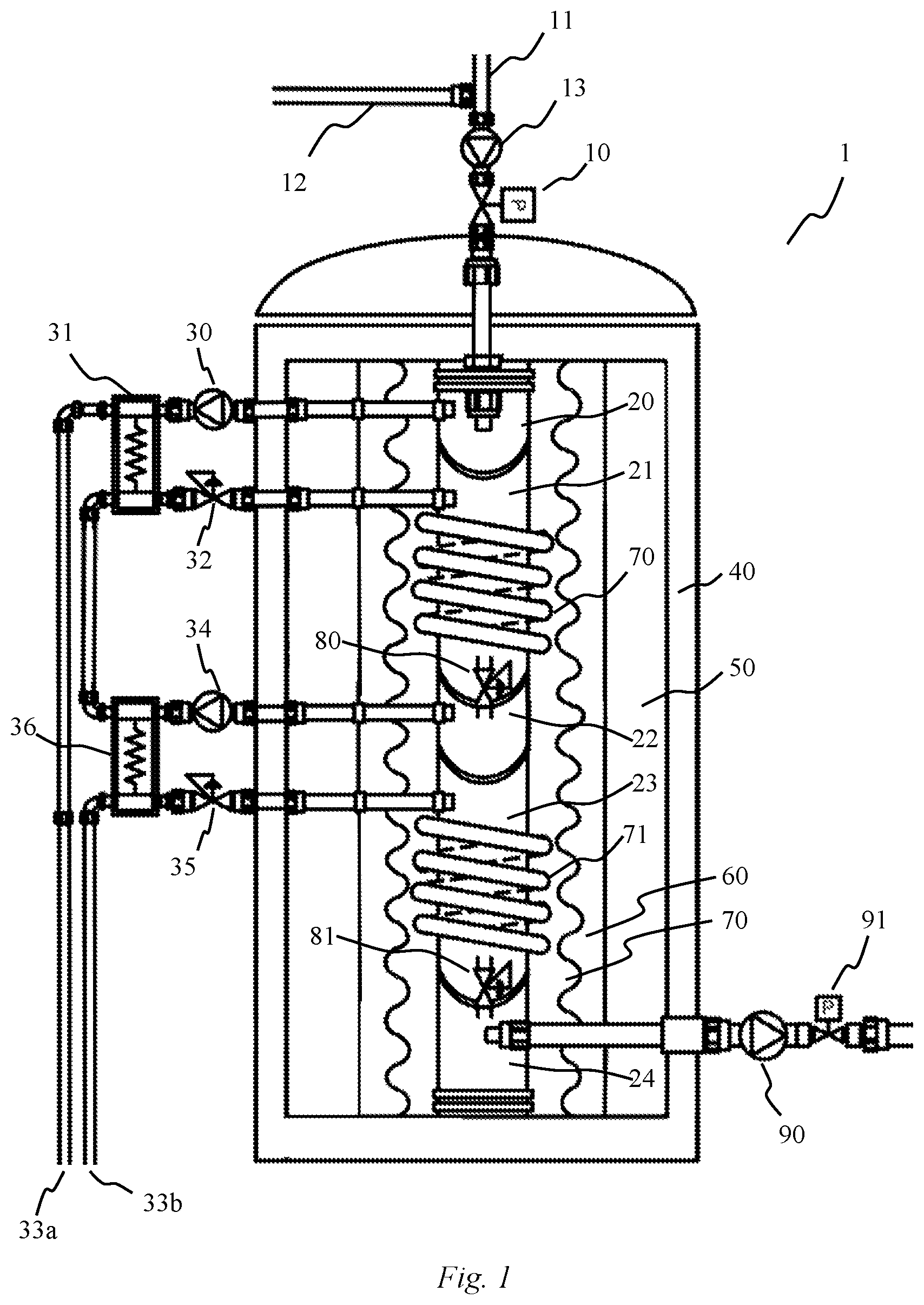 Patent US11774186 Figure 1 – Clean energy system with thermal compression