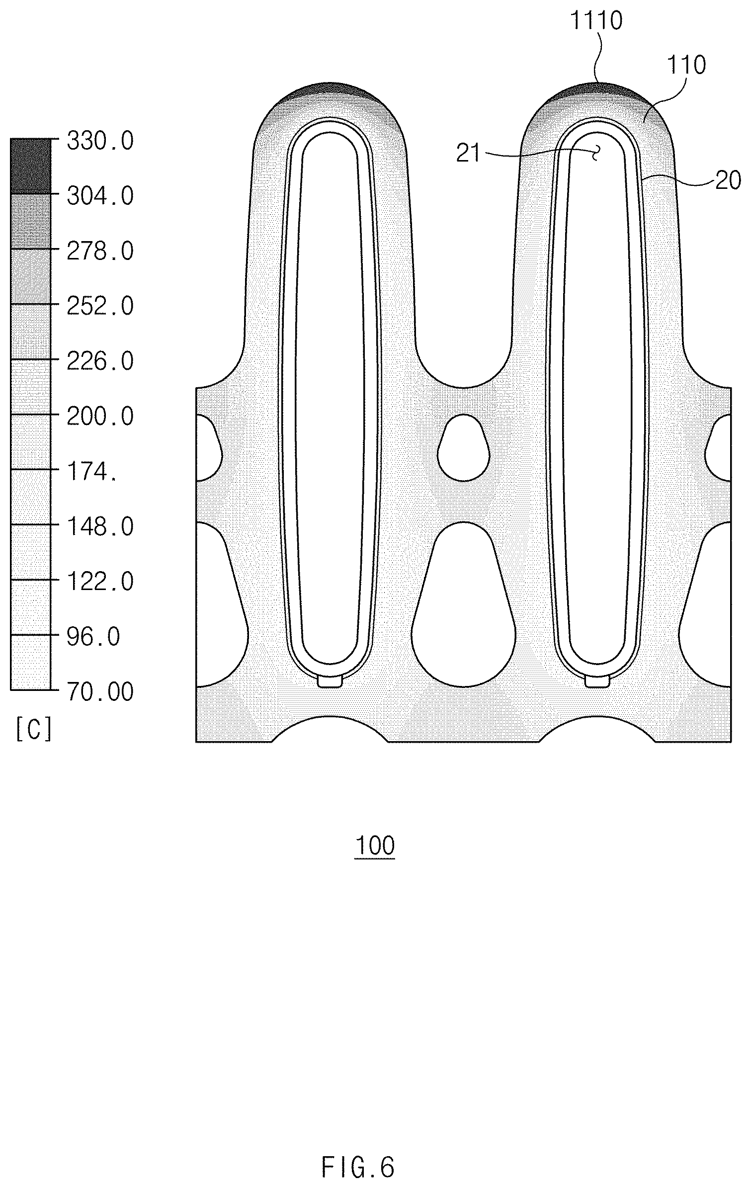 Patent US11774187 Figure 6 – Heat transfer fin of fin-tube type heat exchanger