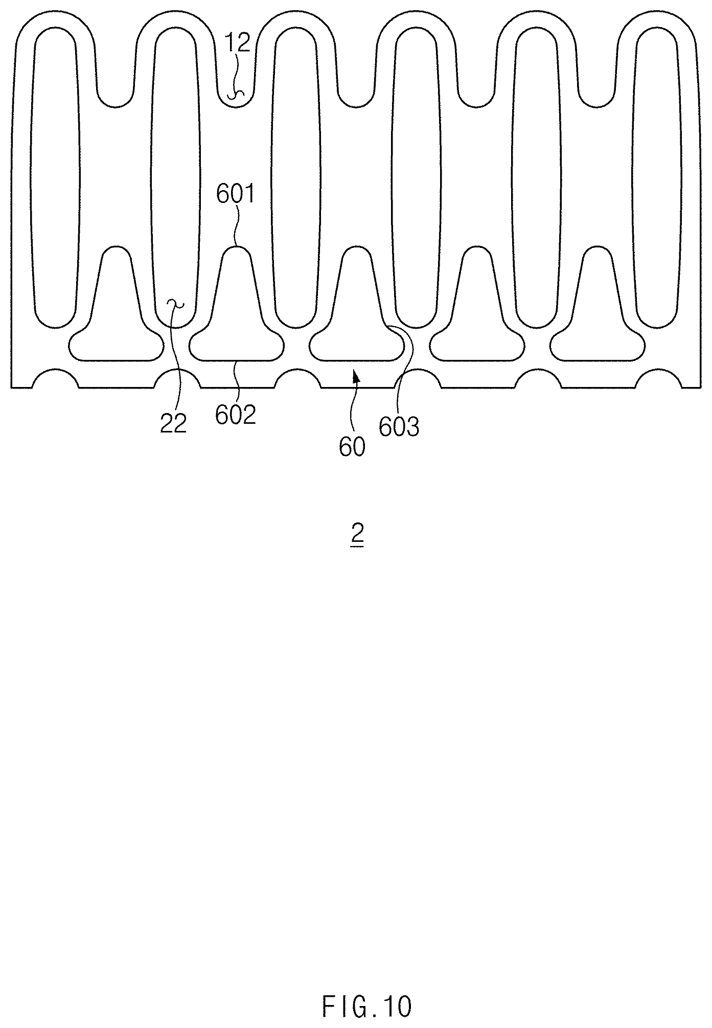 Patent US11774187 Figure 10 – Heat transfer fin of fin-tube type heat exchanger