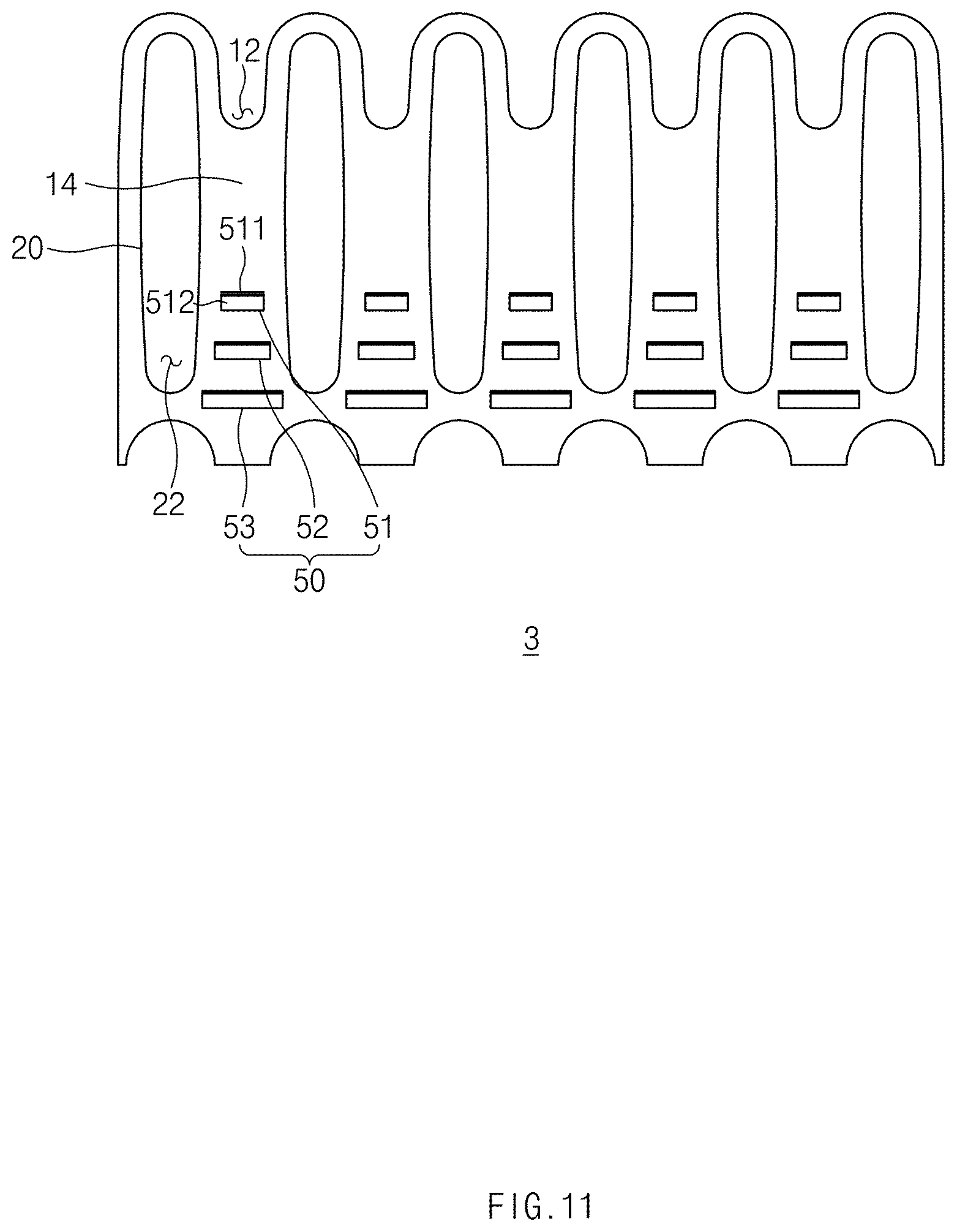 Patent US11774187 Figure 11 – Heat transfer fin of fin-tube type heat exchanger