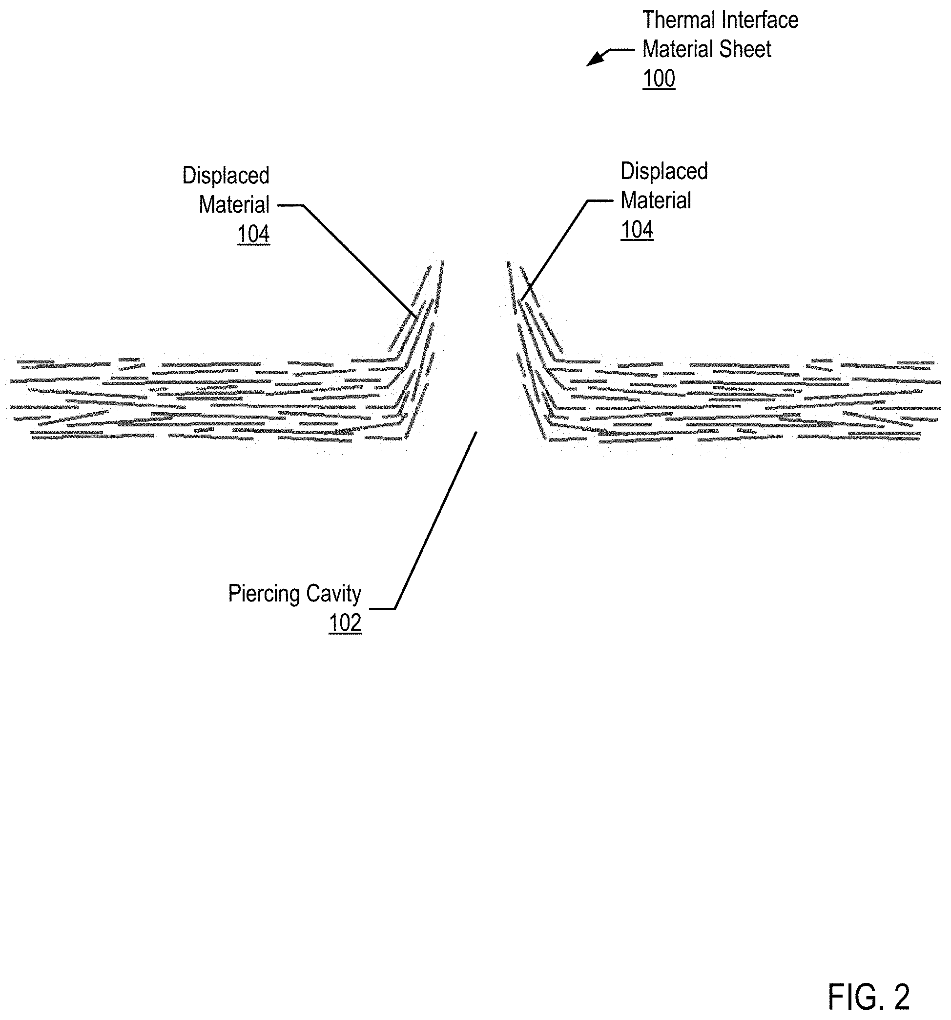 Patent US11774190 Figure 2 – Pierced thermal interface constructions