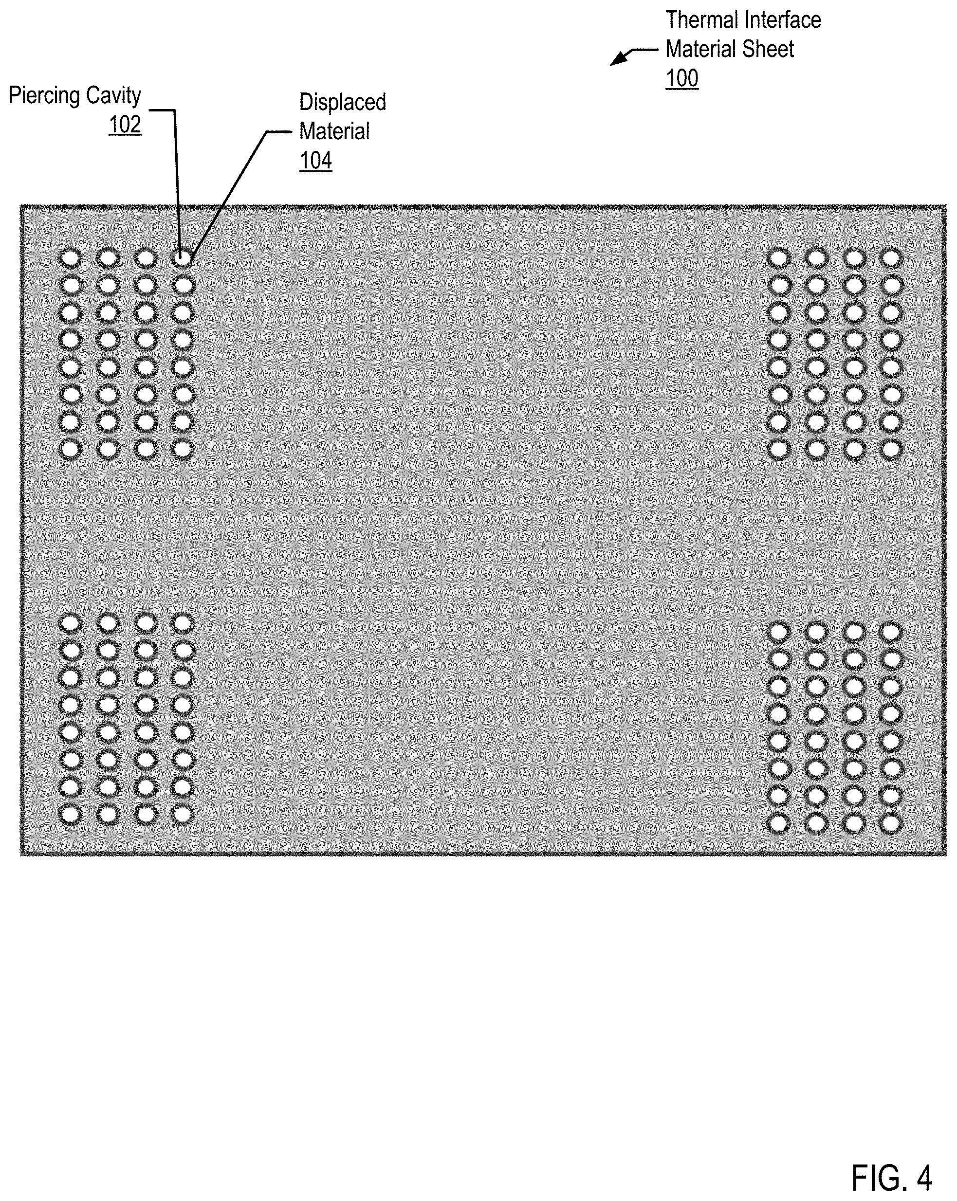 Patent US11774190 Figure 4 – Pierced thermal interface constructions