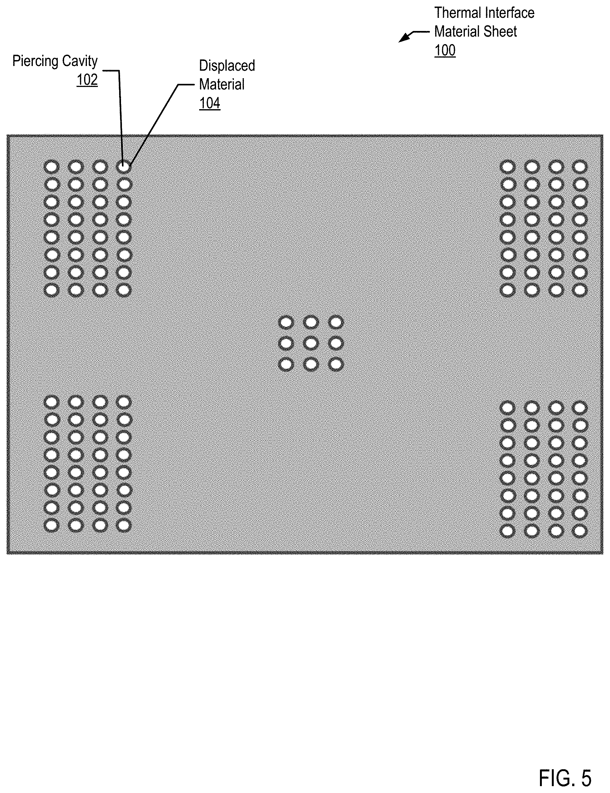 Patent US11774190 Figure 5 – Pierced thermal interface constructions