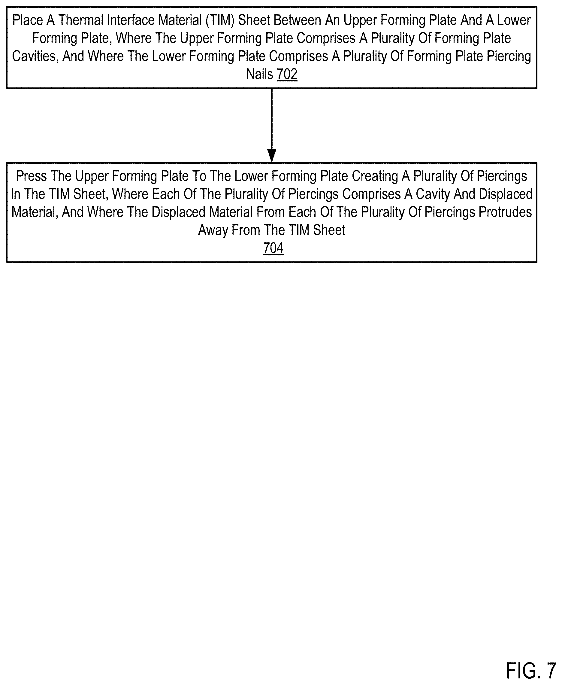 Patent US11774190 Figure 7 – Pierced thermal interface constructions