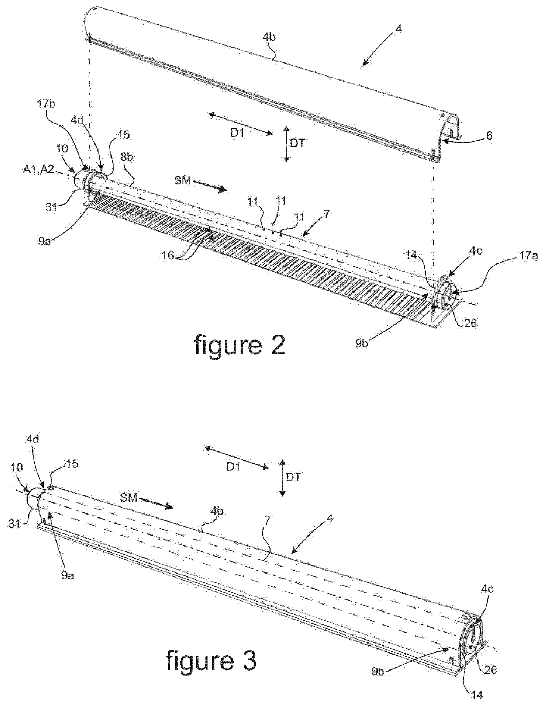 Patent US11774193 Figure 2 – Header of a heat exchanger provided with a member for retention and/or angular positioning of a device for distribution of a refrigerant fluid