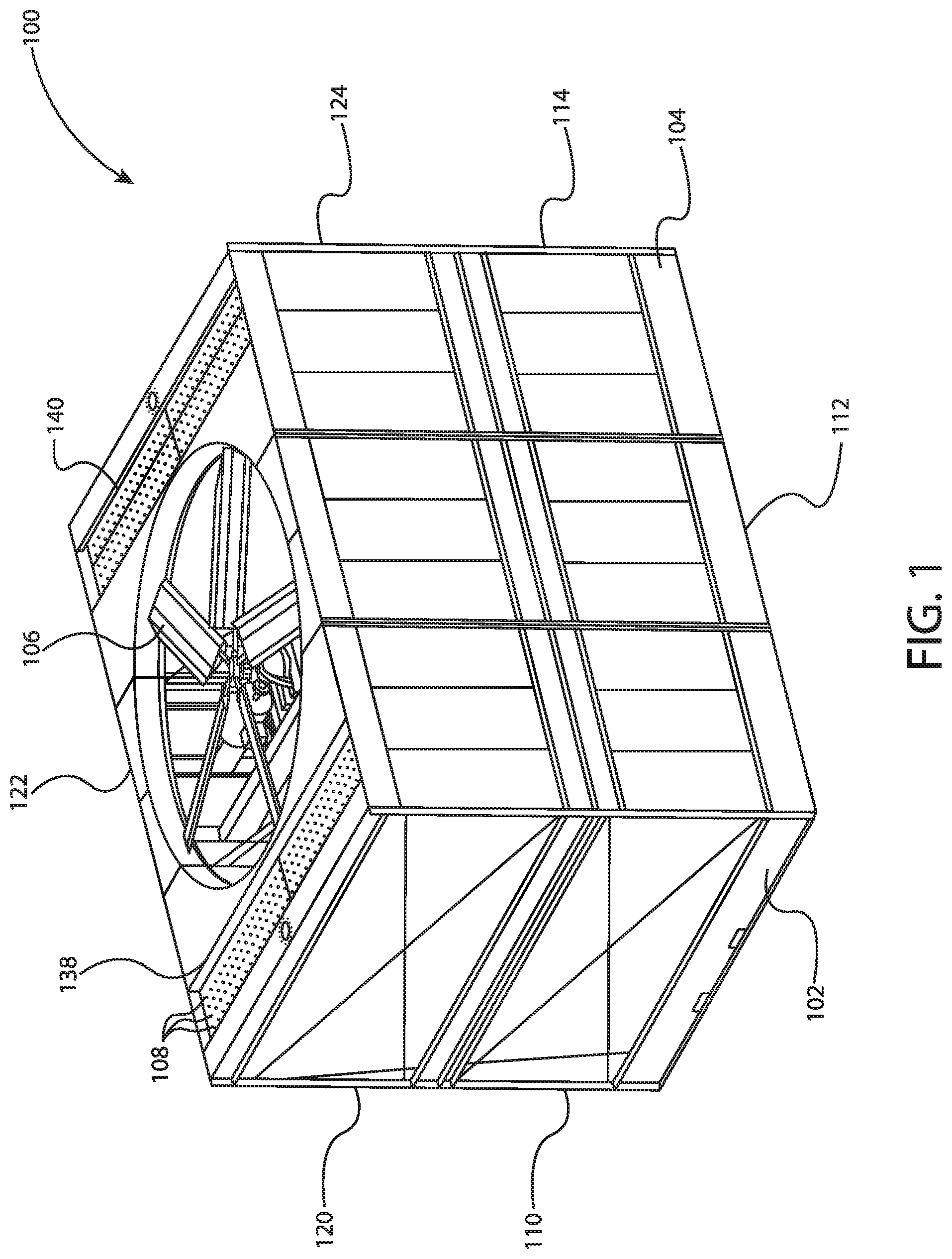 Patent US11774195 — Cooling tower with UV treatment of drift — Figure 1