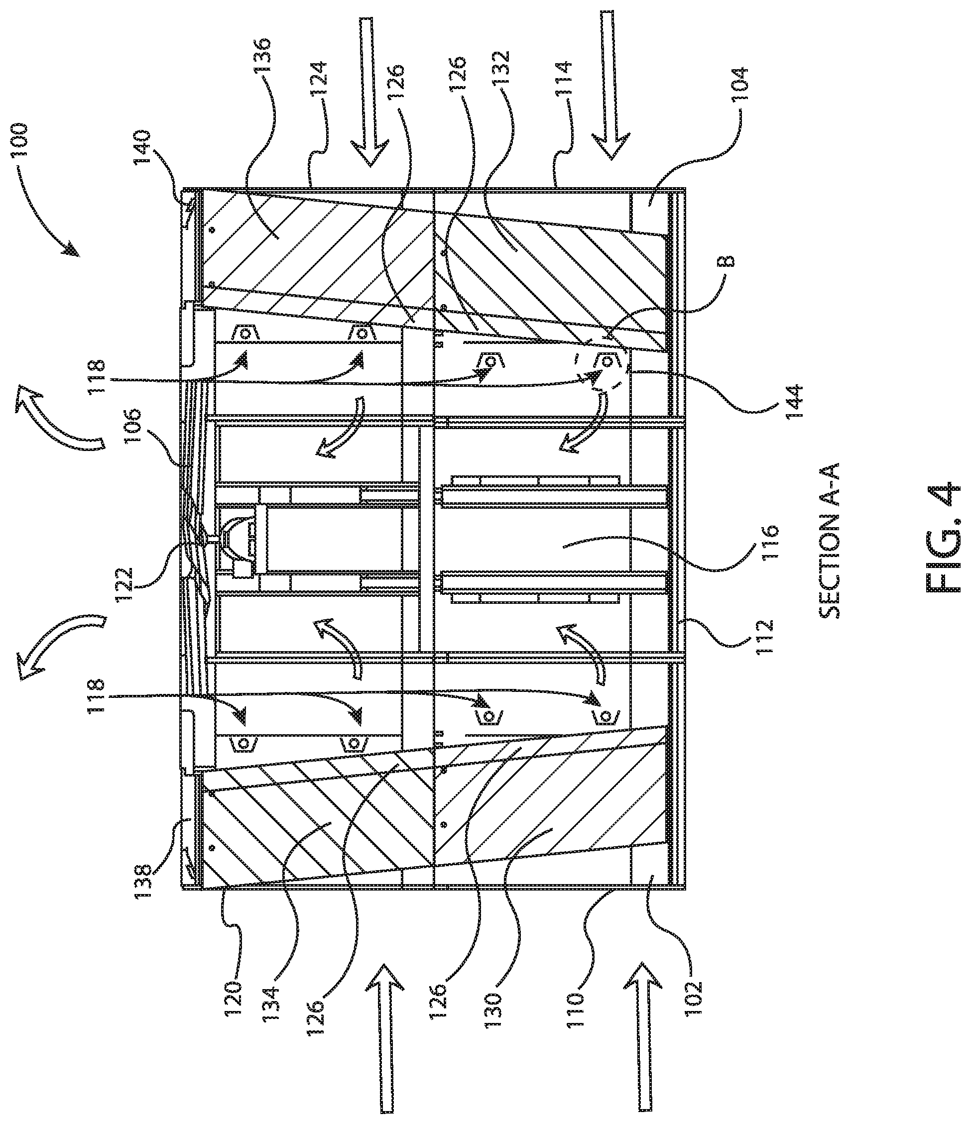 Patent US11774195 Figure 4 – Cooling tower with UV treatment of drift