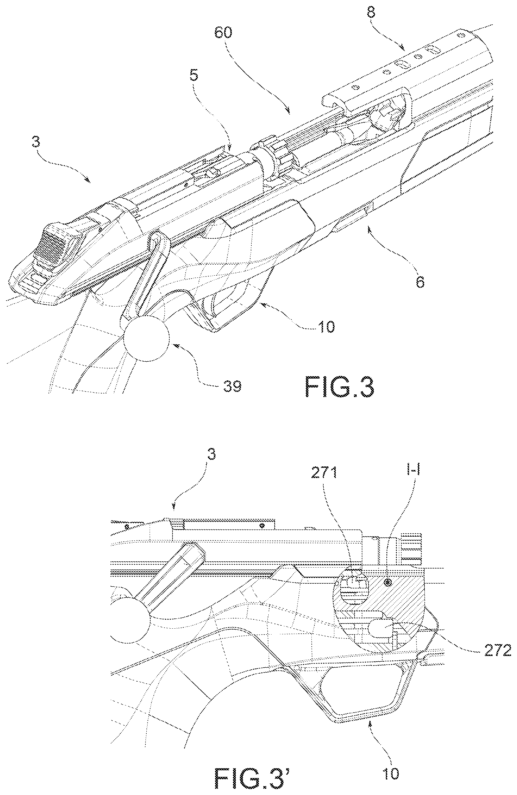 Patent US11774198 Figure 6 – Rifle with recoil group