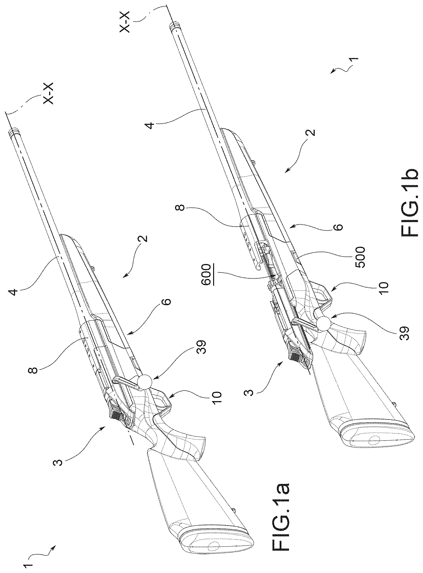 Patent US11774201 Figure 1 – Firearm with a trigger group comprising an adjustment device
