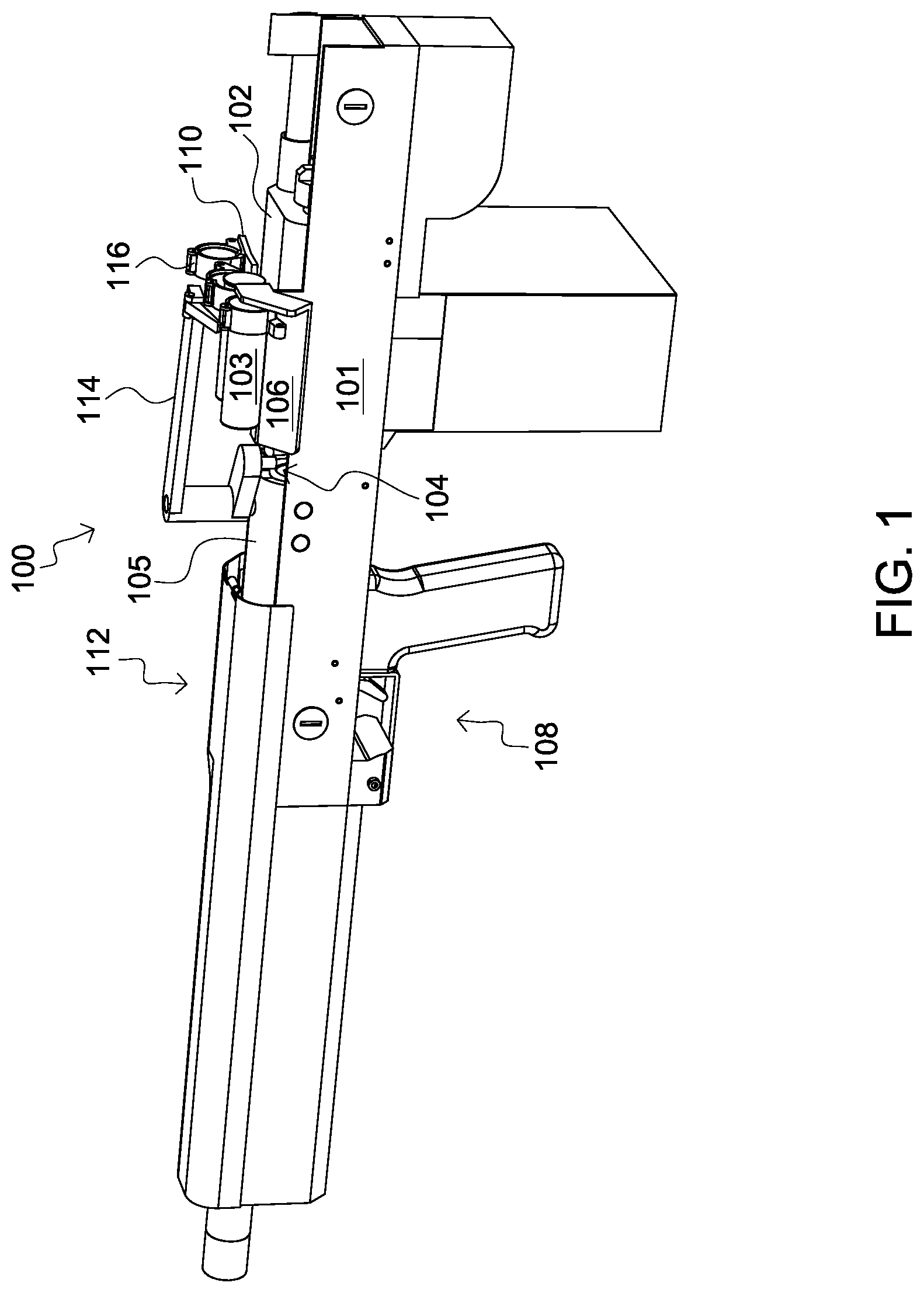 Patent US11774203 Figure 1 – Link feed assembly with links