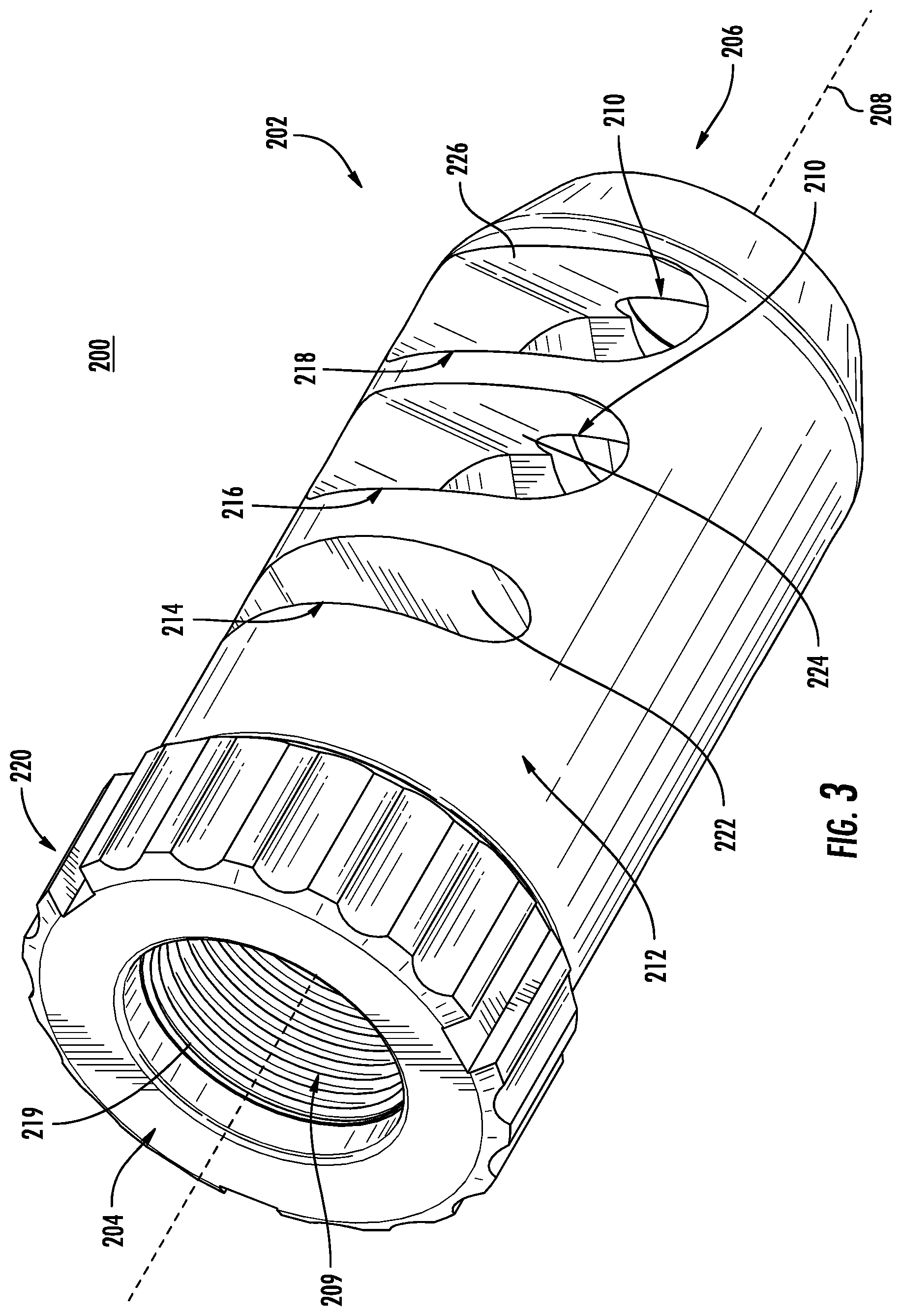 Patent US11774206 Figure 3 – Firearm muzzle brake