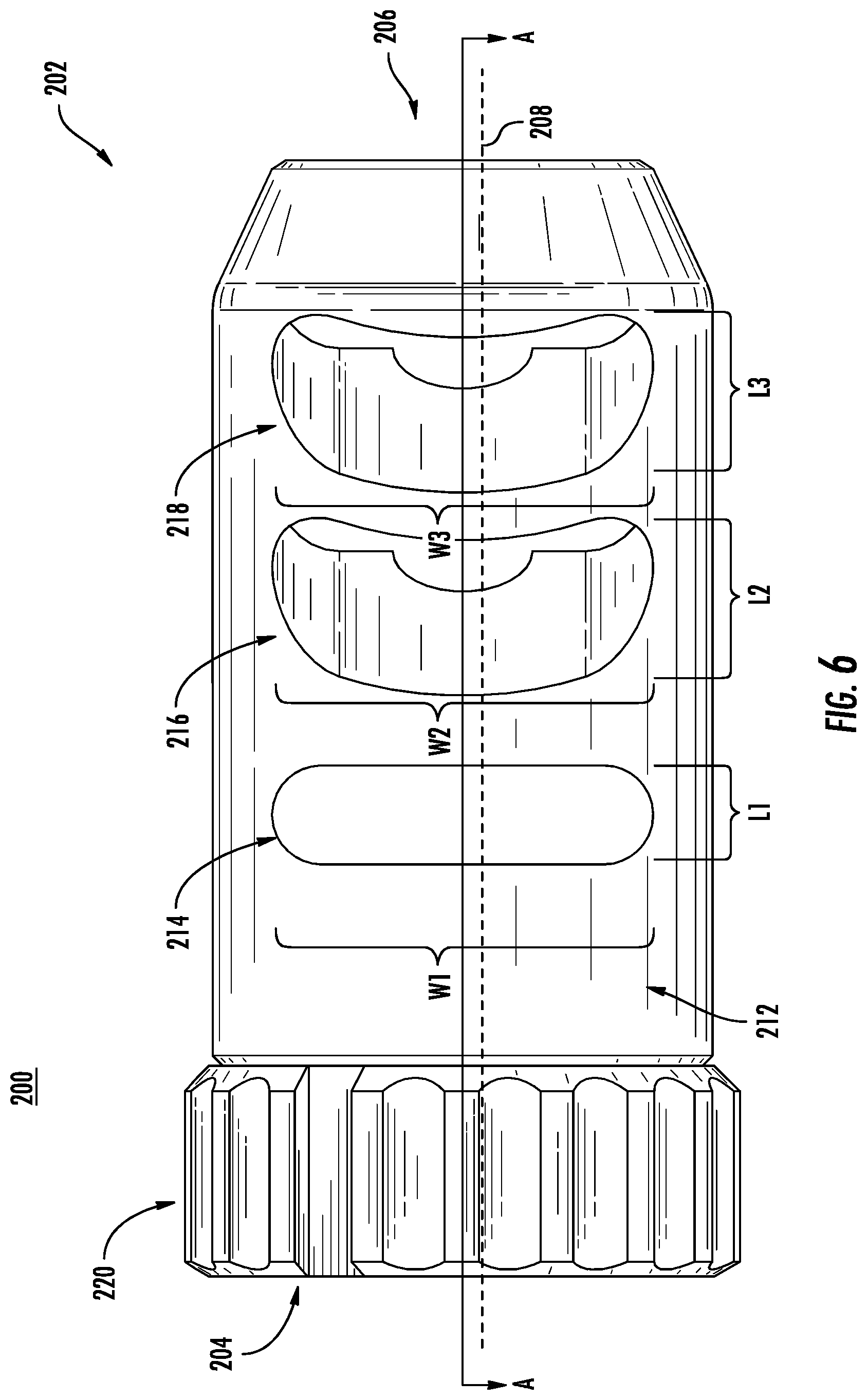 Patent US11774206 Figure 6 – Firearm muzzle brake