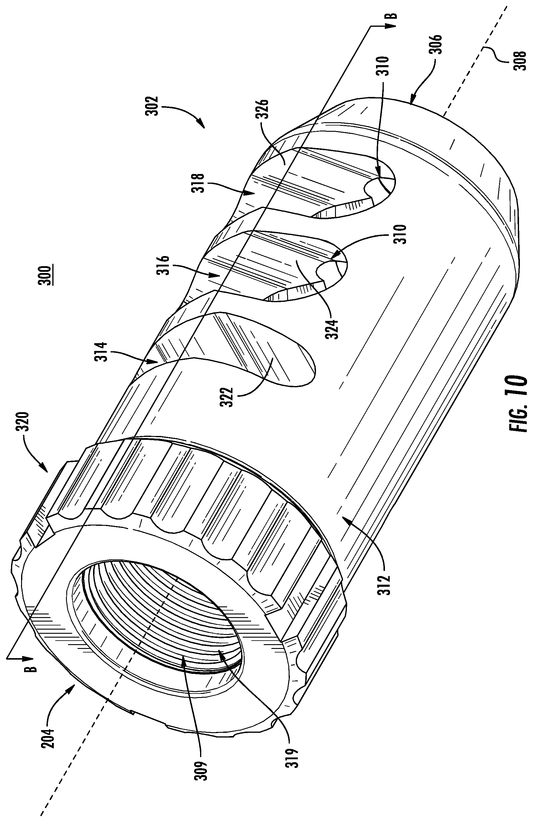 Patent US11774206 Figure 10 – Firearm muzzle brake