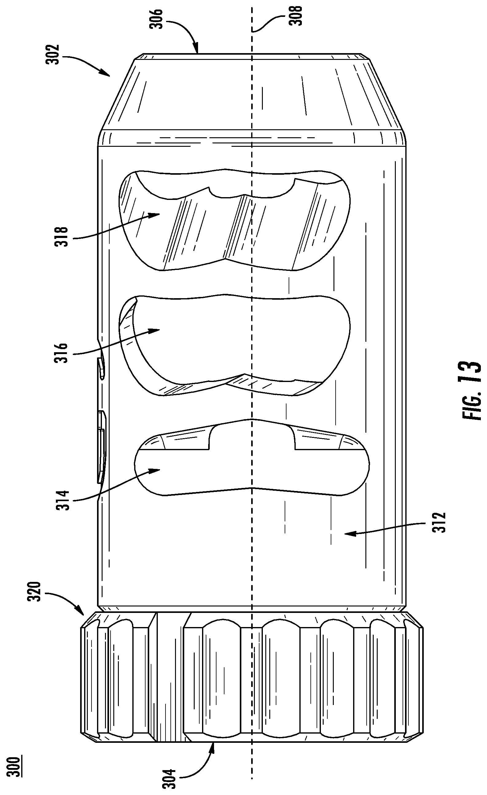 Patent US11774206 Figure 13 – Firearm muzzle brake