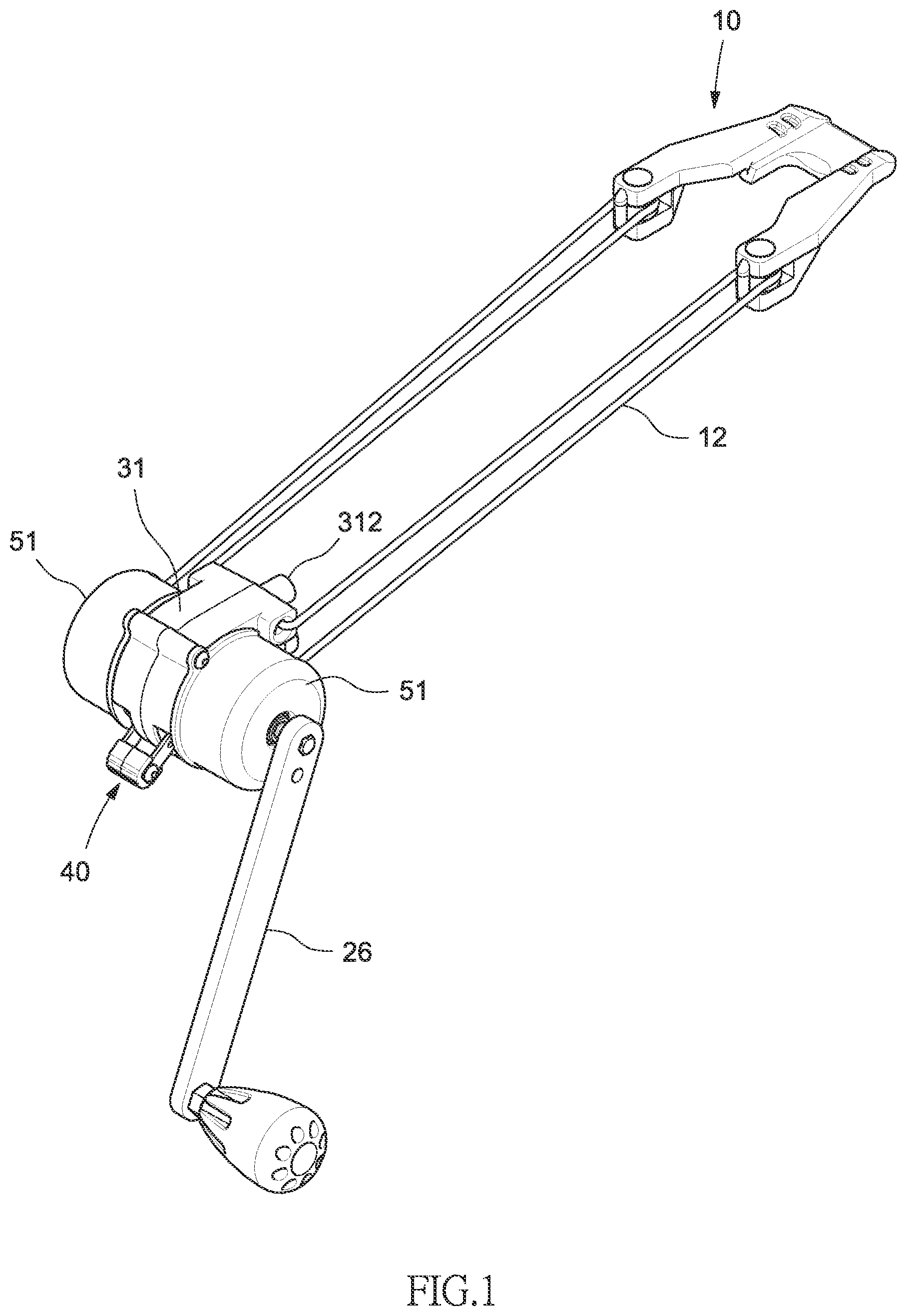 Patent US11774210 Figure 1 – Silent cocking device for a crossbow