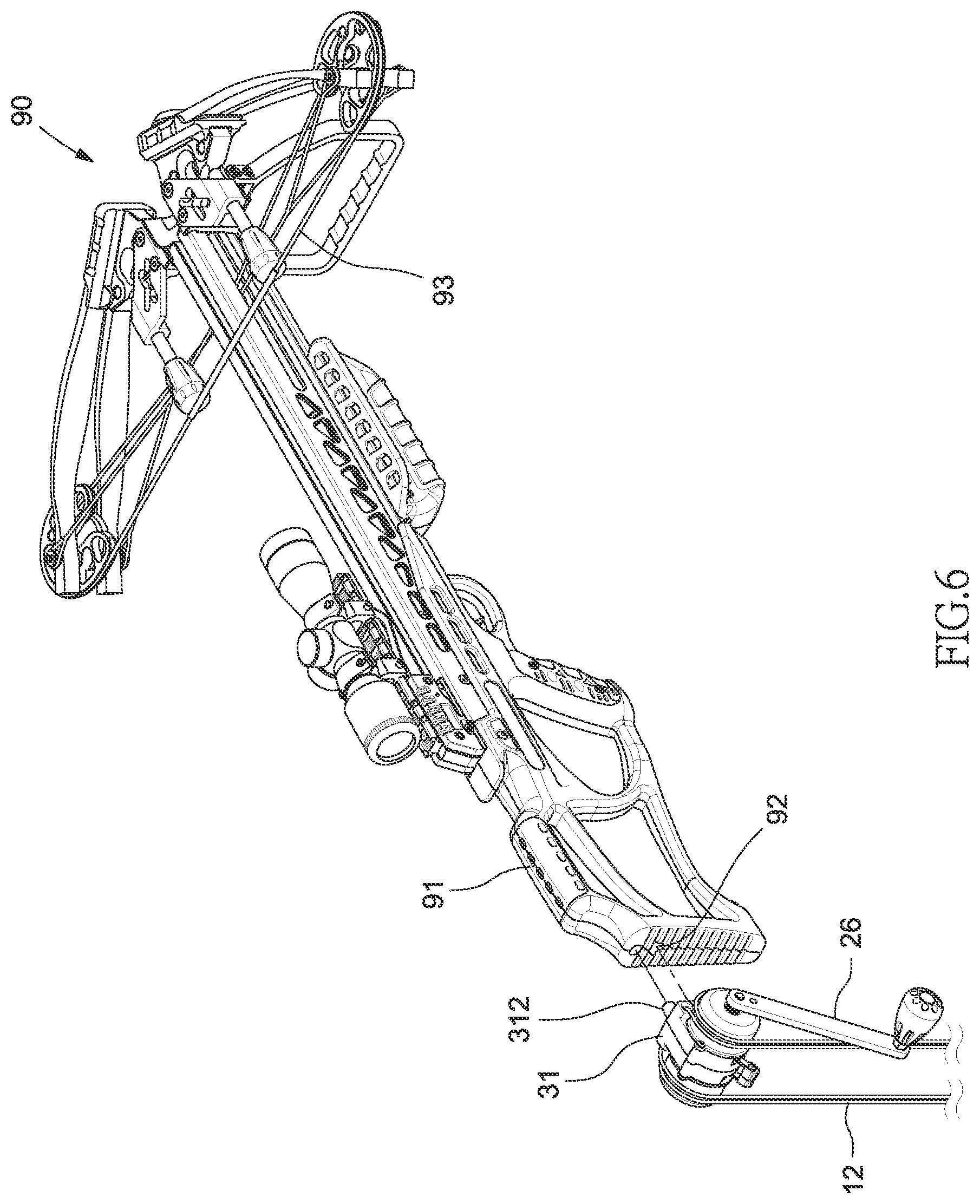 Patent US11774210 Figure 6 – Silent cocking device for a crossbow