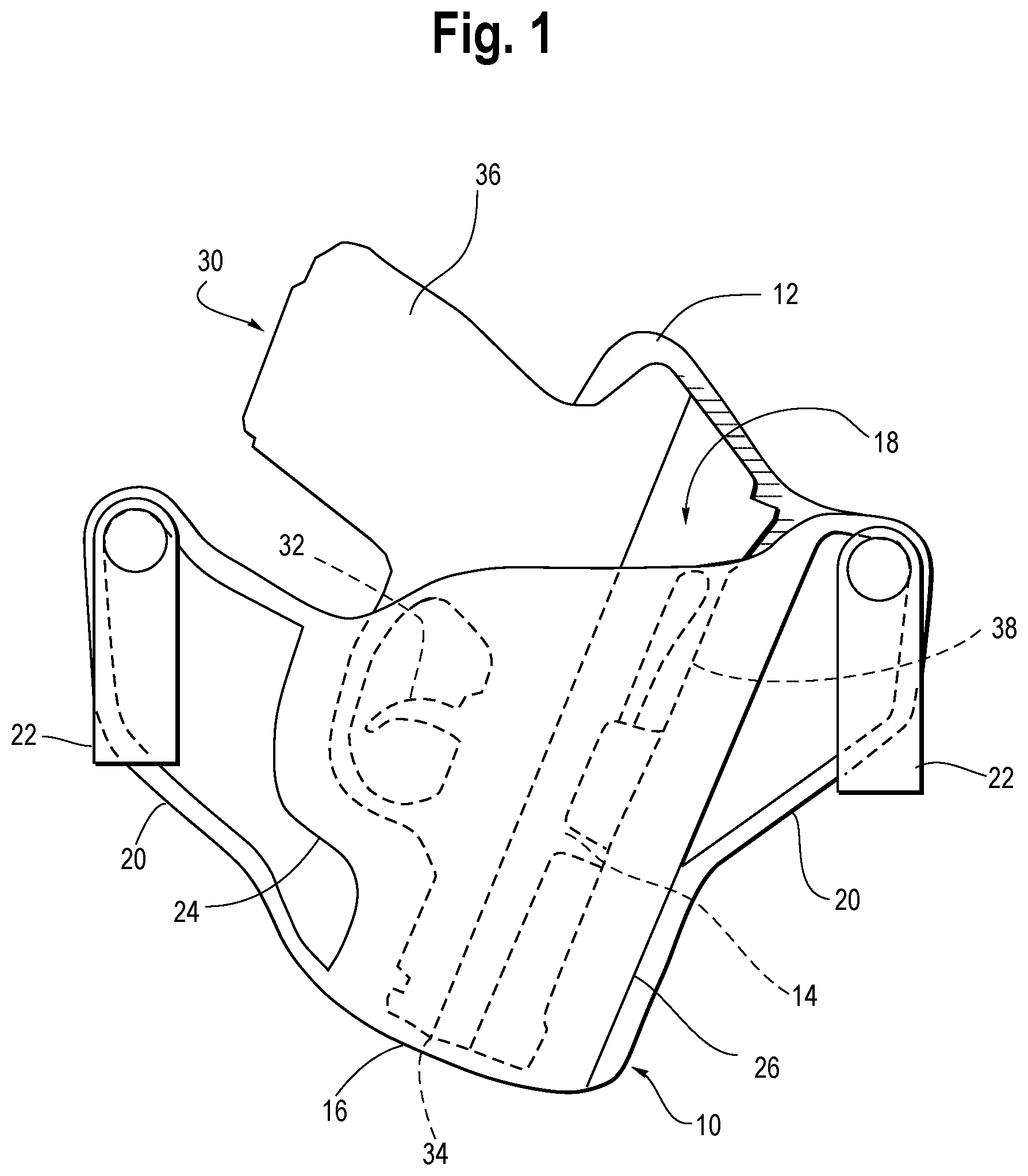 Patent US11774213 Figure 1 – Firearm holster