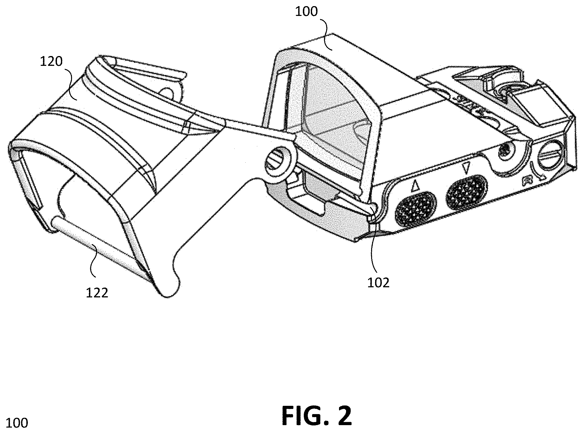 Patent US11774217 Figure 2 – Reflex sight having modular hood