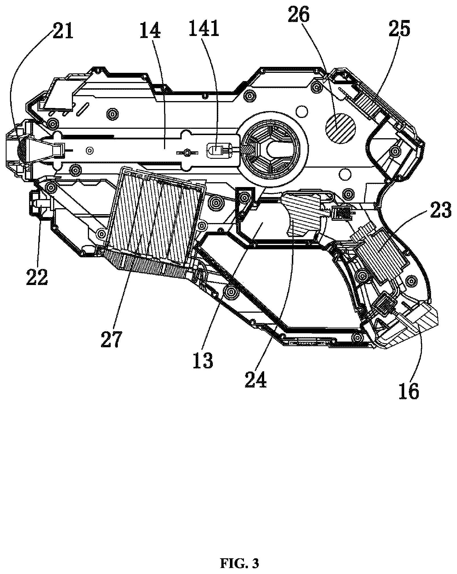 Patent US11774219 Figure 3 – Toy gun and toy gun assembly