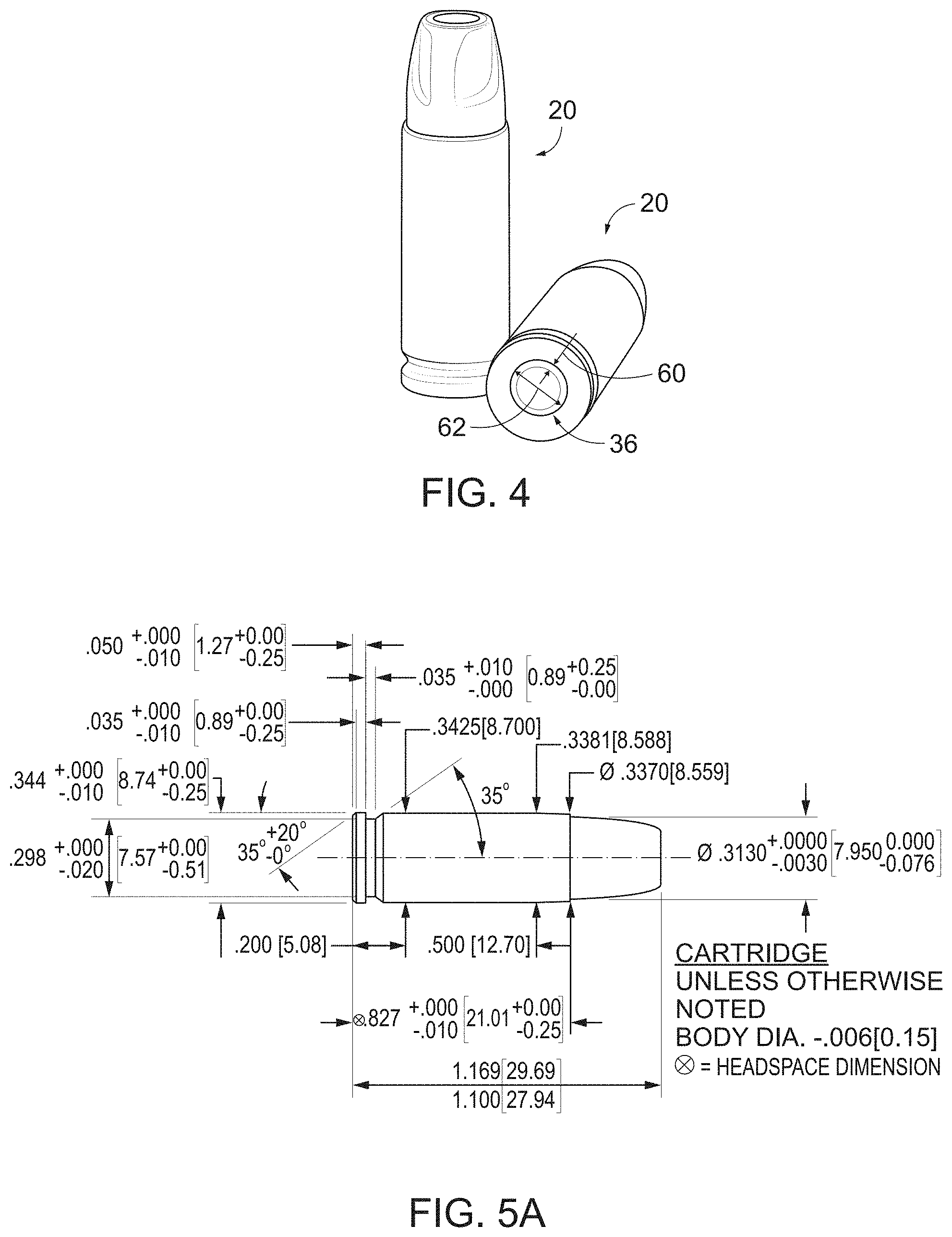Patent US11774221 Figure 2 – Handgun cartridge