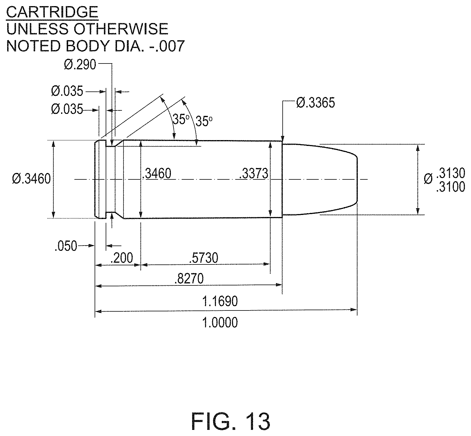 Patent US11774221 Figure 8 – Handgun cartridge