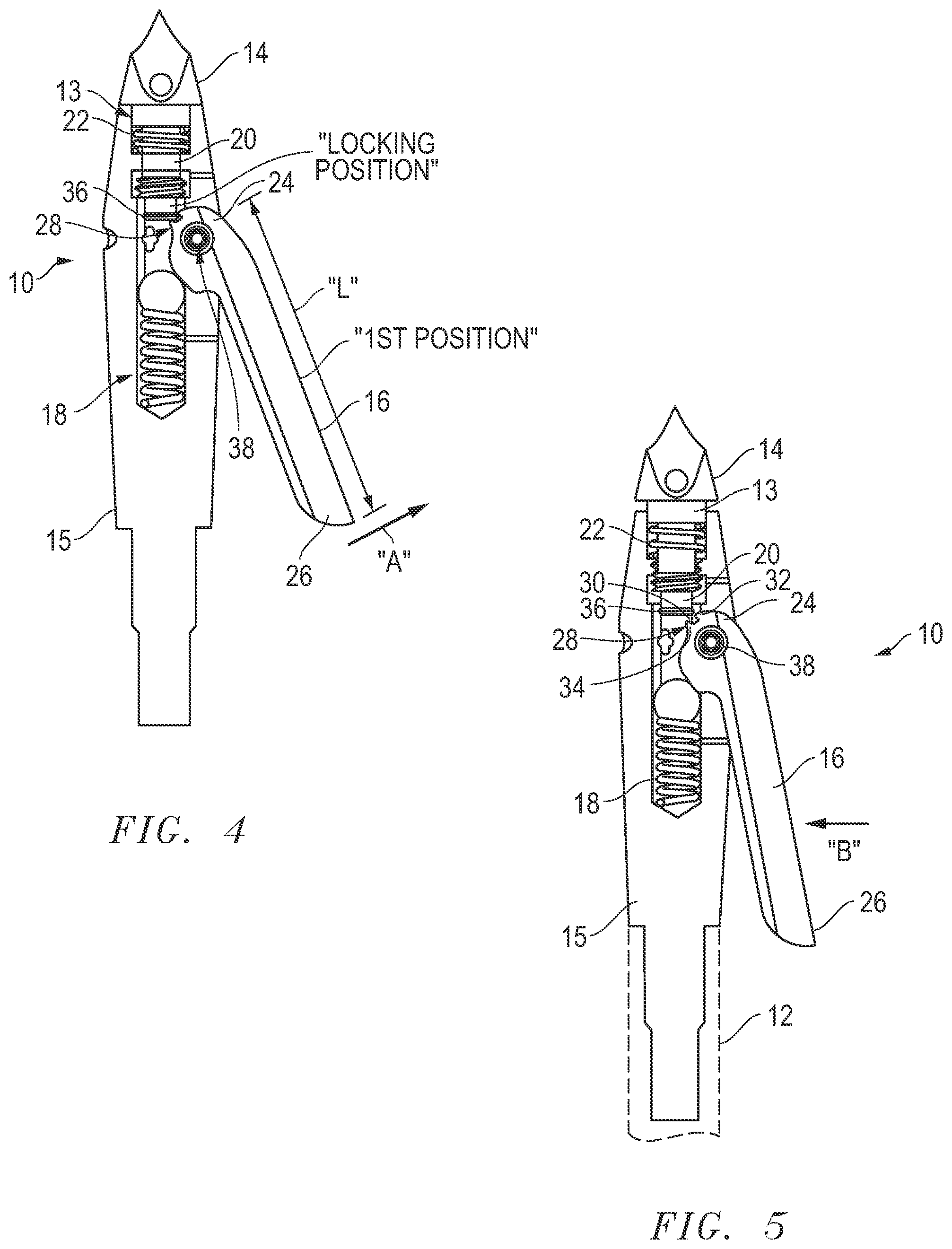 Patent US11774222 Figure 2 – Alternative broadhead blade lock and release apparatus and method