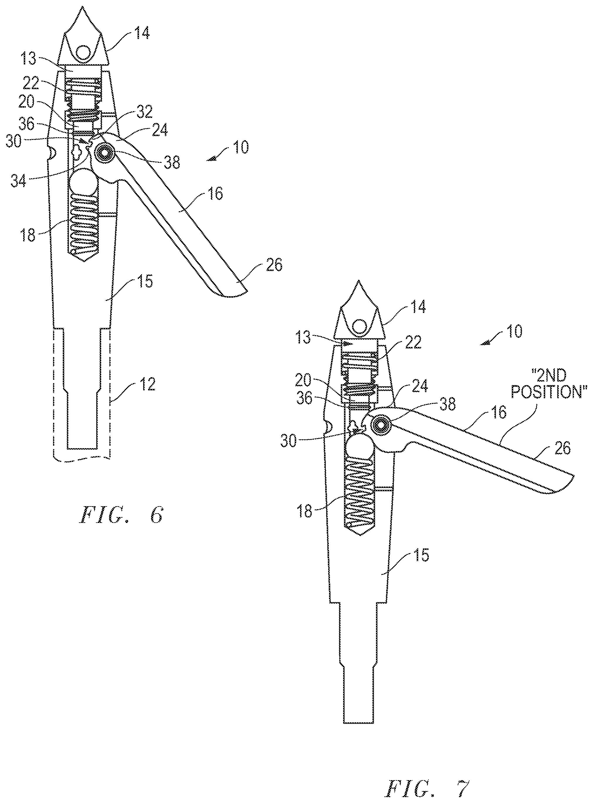 Patent US11774222 Figure 3 – Alternative broadhead blade lock and release apparatus and method