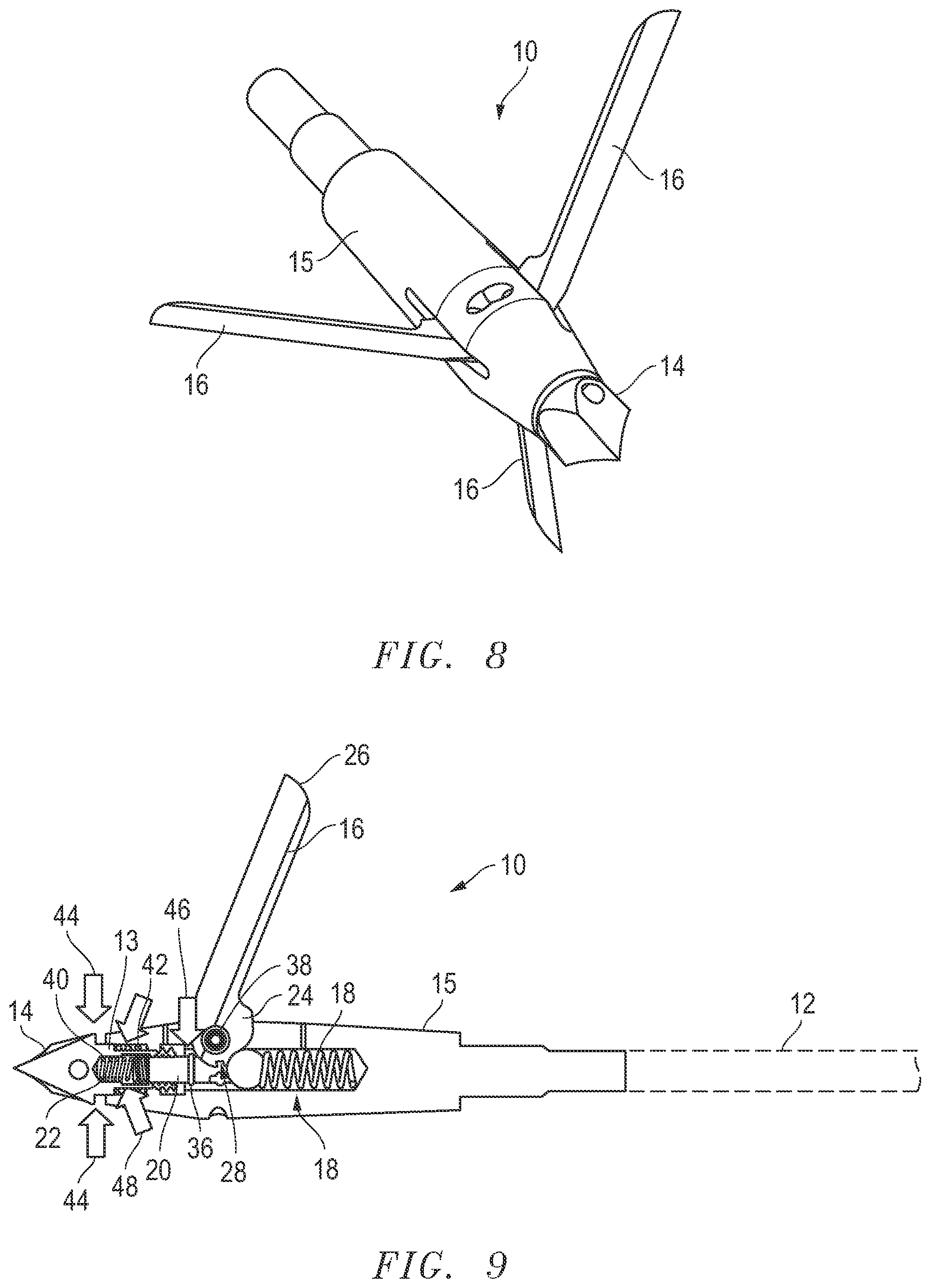 Patent US11774222 Figure 4 – Alternative broadhead blade lock and release apparatus and method