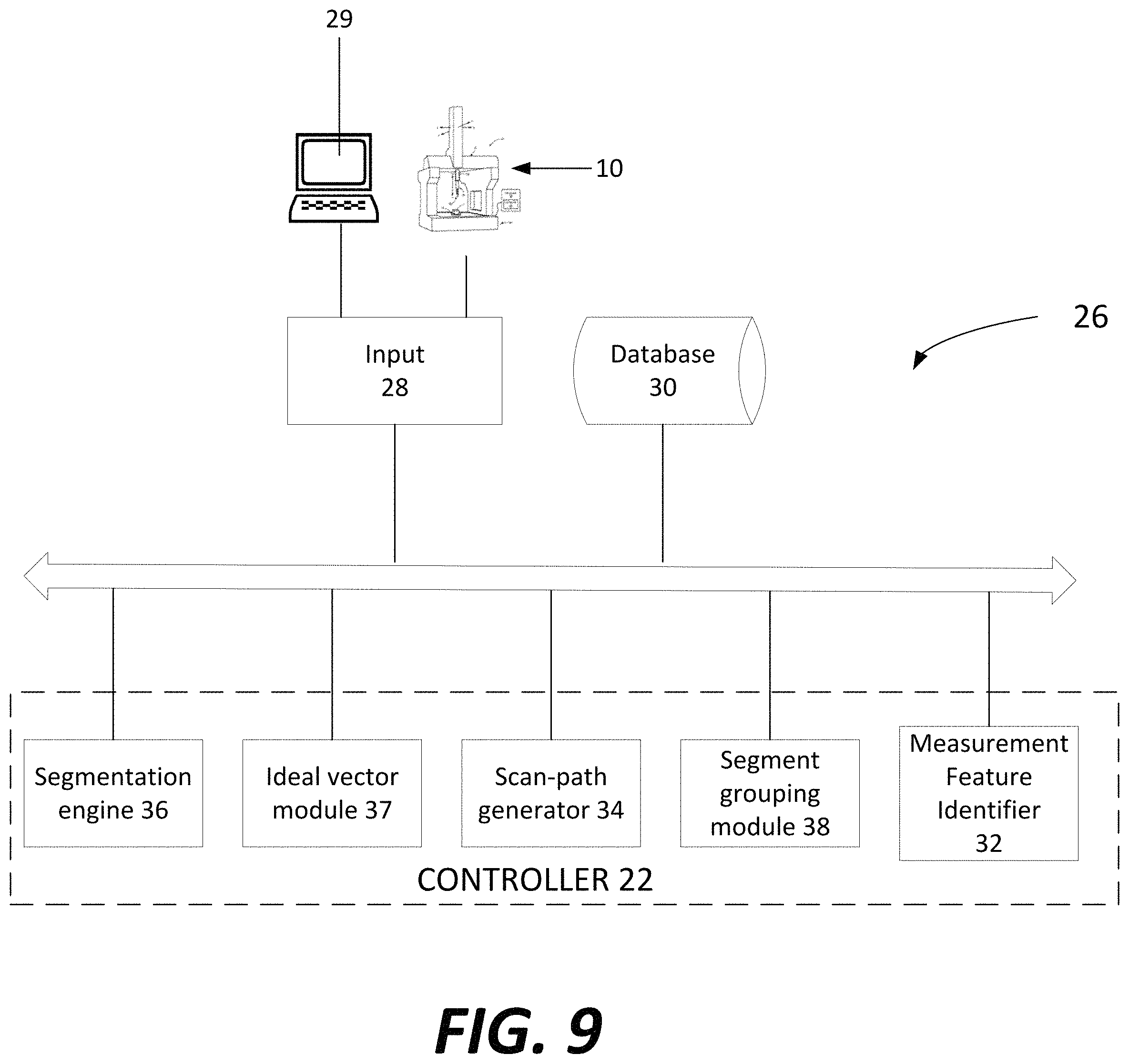 Patent US11774226 Figure 12 – Scanning path segmentation of workpiece