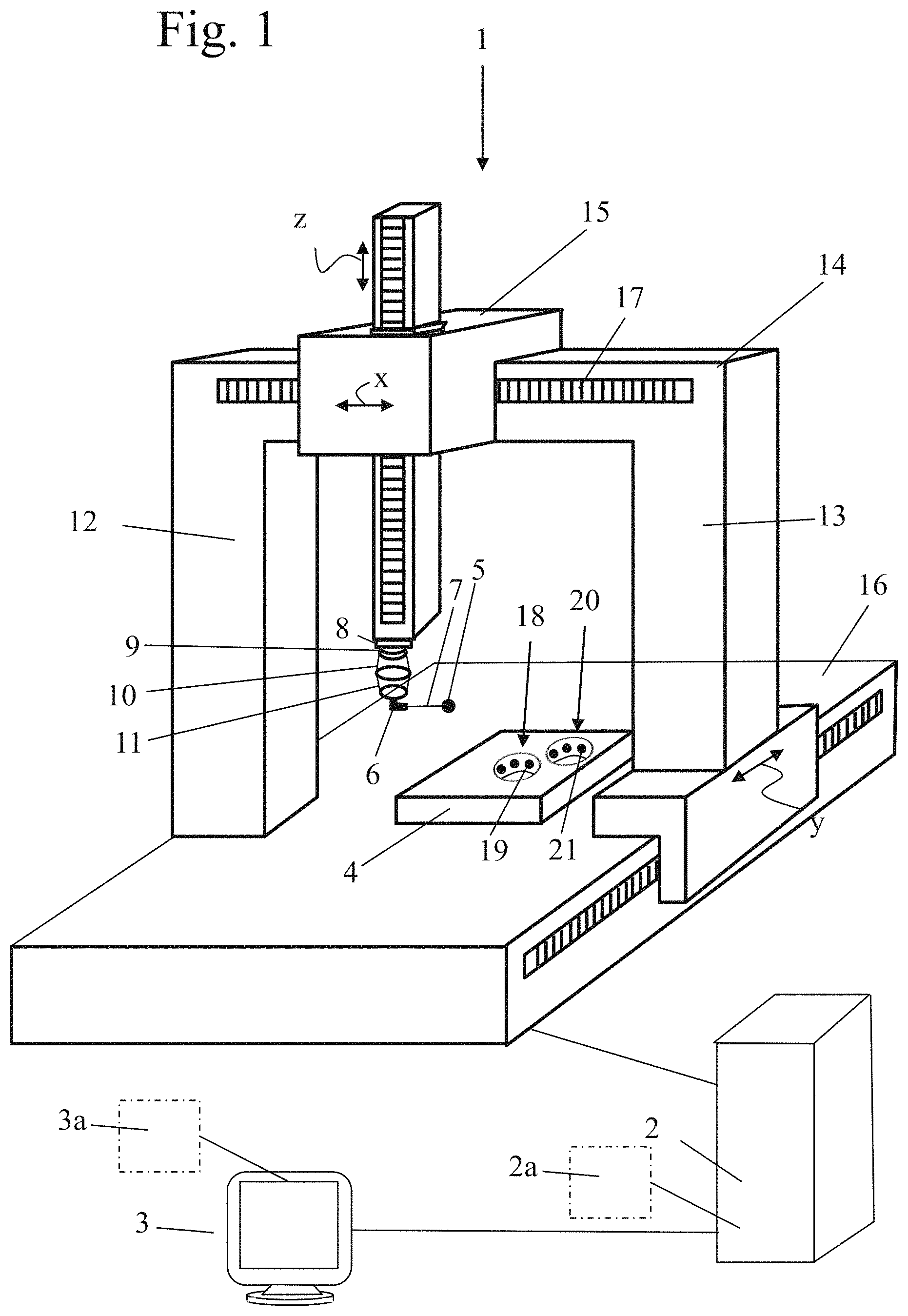 Patent US11774228 Figure 1 – Method and apparatus for testing workpieces