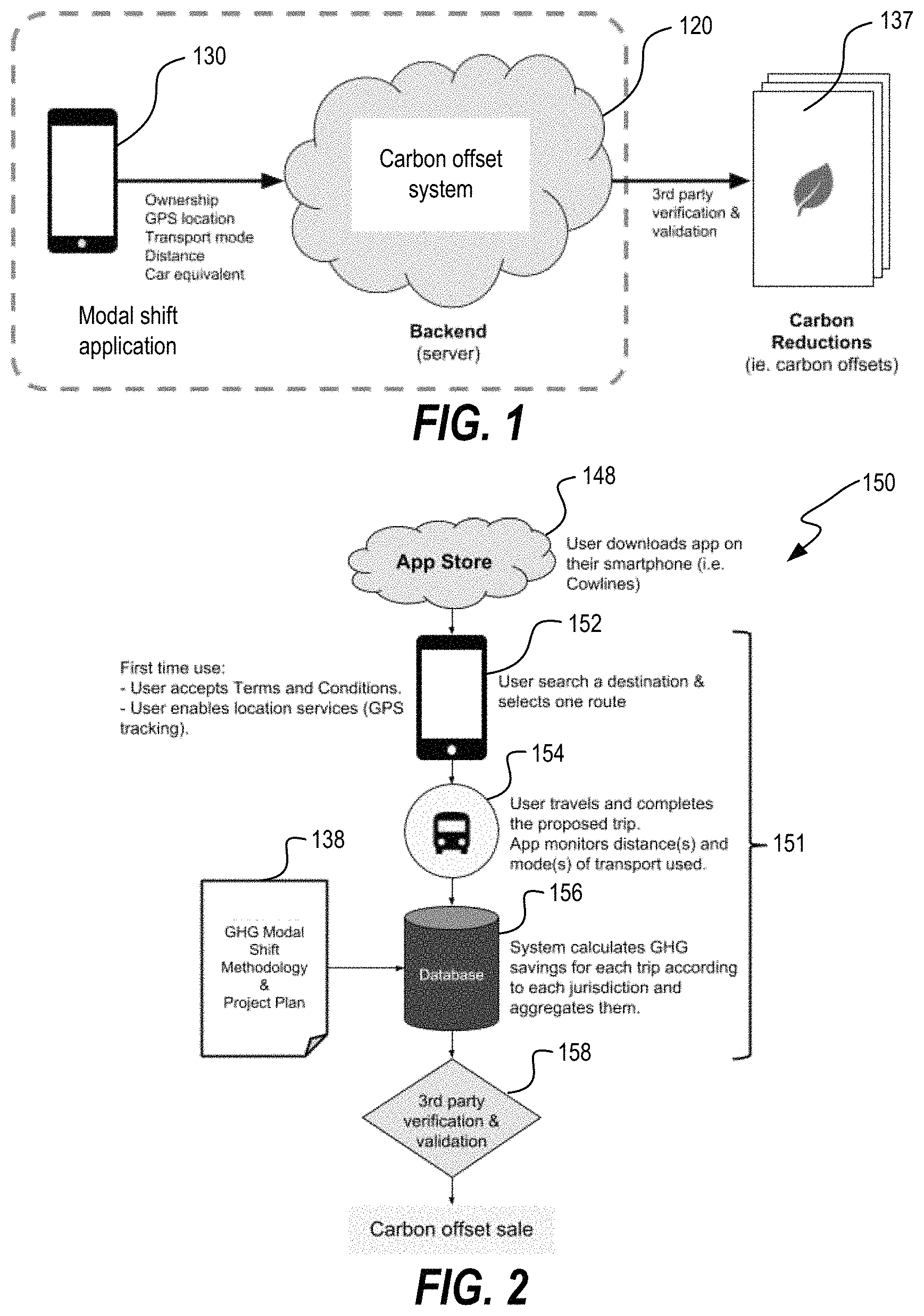 Patent US11774255 Figure 1 – Methods and systems for conversion of physical movements to carbon units