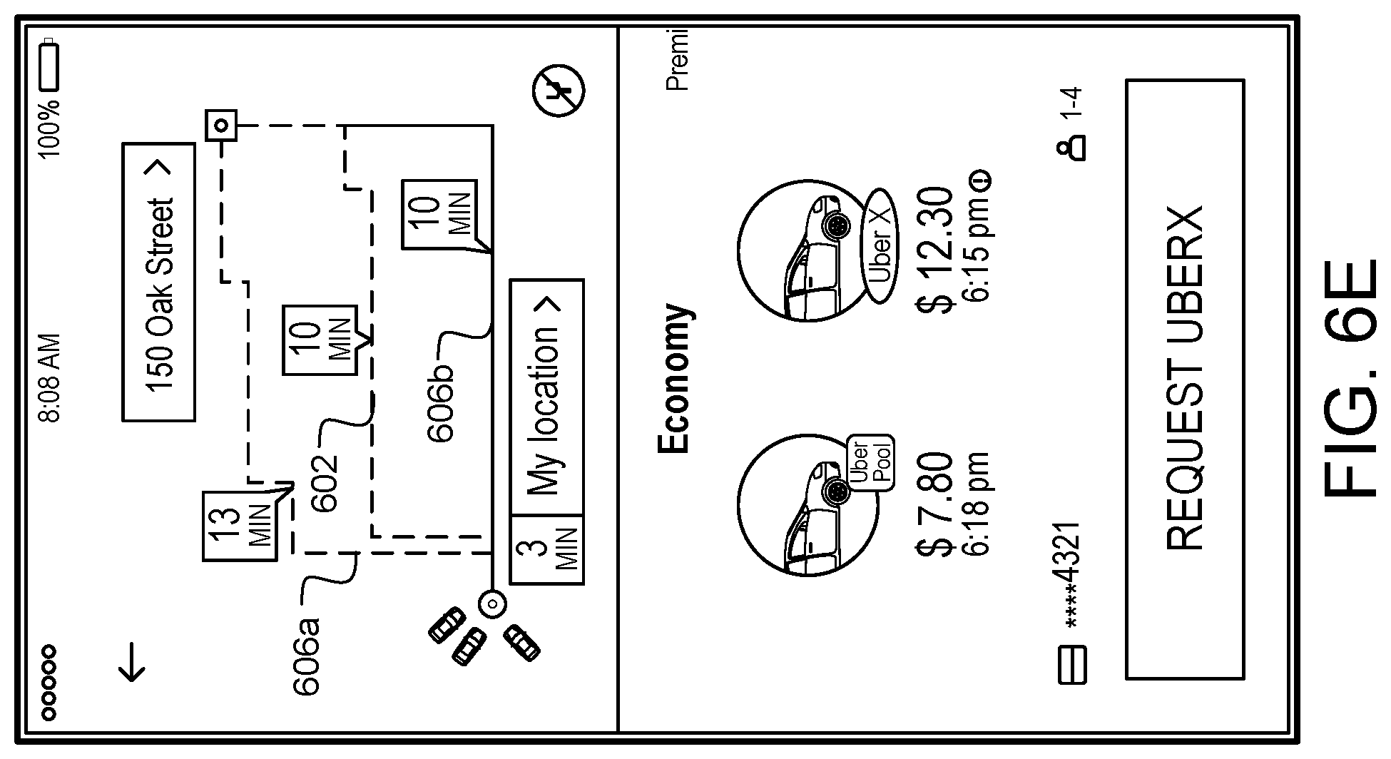Patent US11774256 Figure 8 – User control of alternate routes