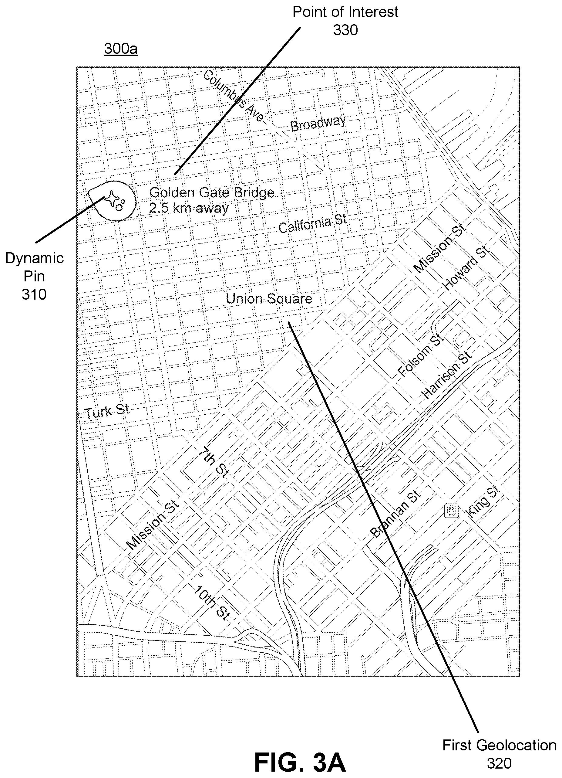 Patent US11774260 Figure 3 – Dynamic obfuscation of a mapped point of interest