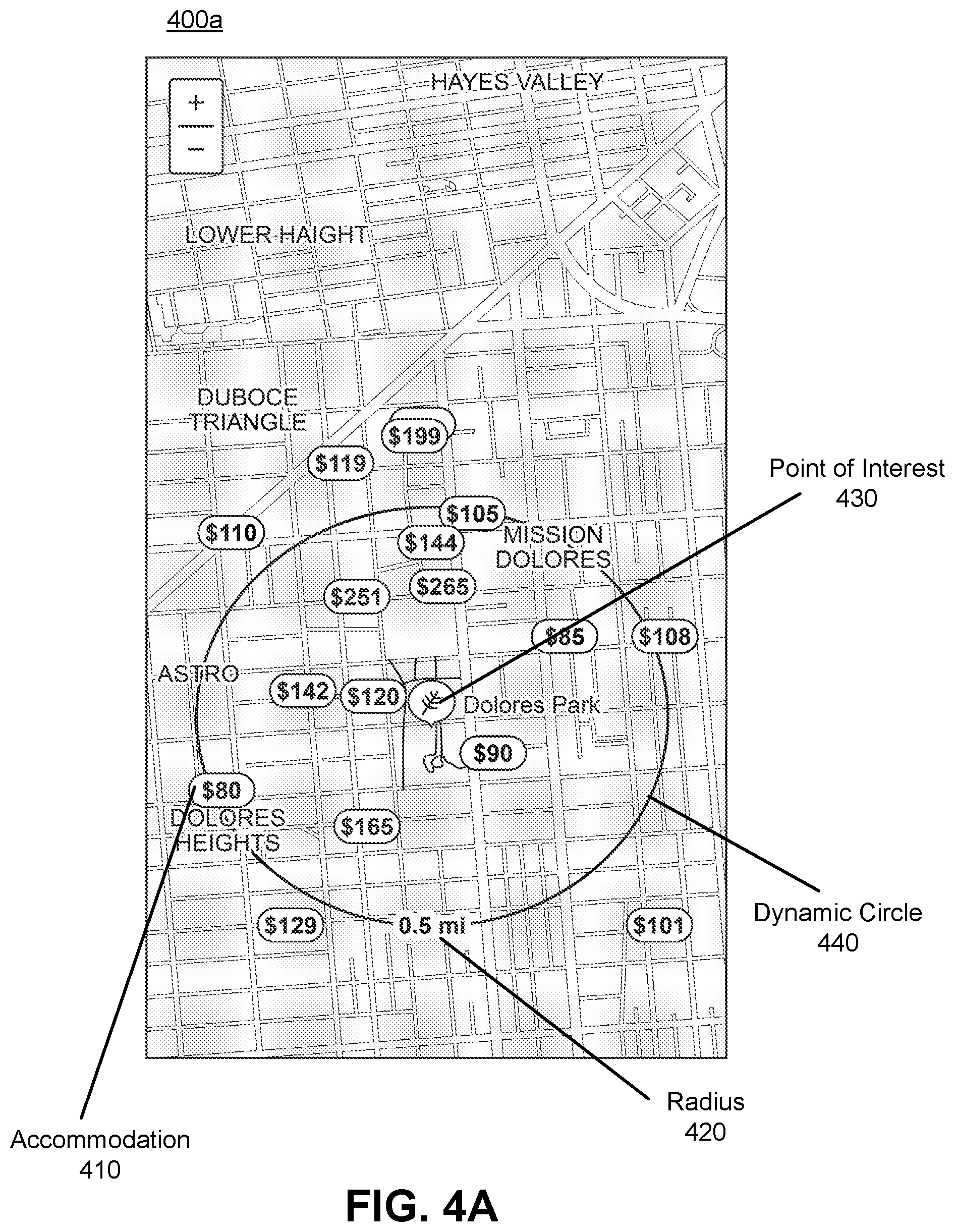 Patent US11774260 Figure 6 – Dynamic obfuscation of a mapped point of interest