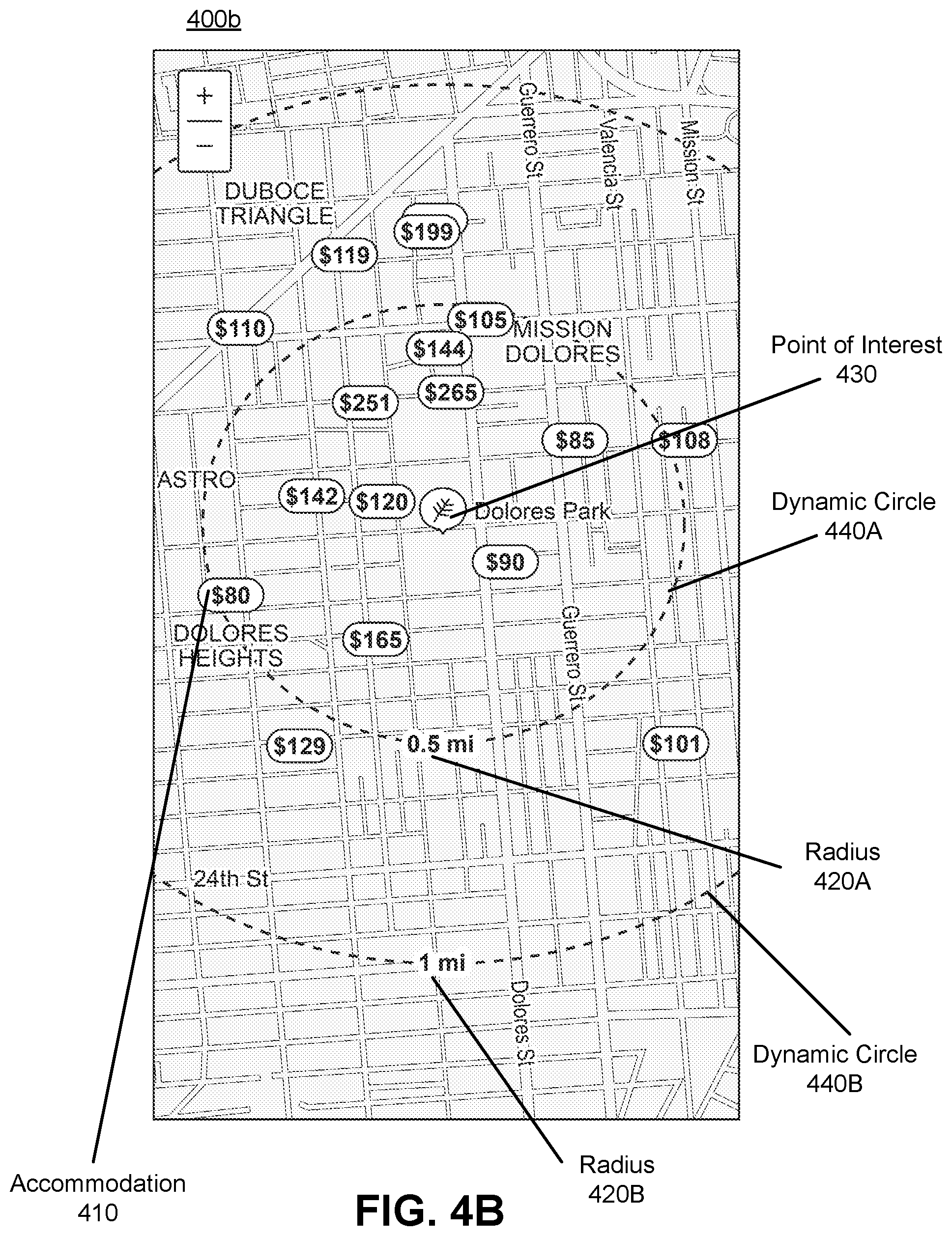 Patent US11774260 Figure 7 – Dynamic obfuscation of a mapped point of interest