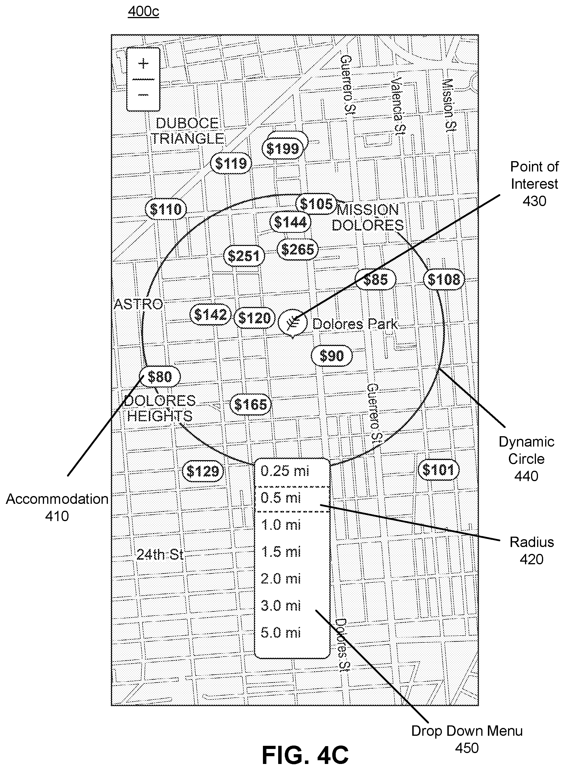 Patent US11774260 Figure 8 – Dynamic obfuscation of a mapped point of interest