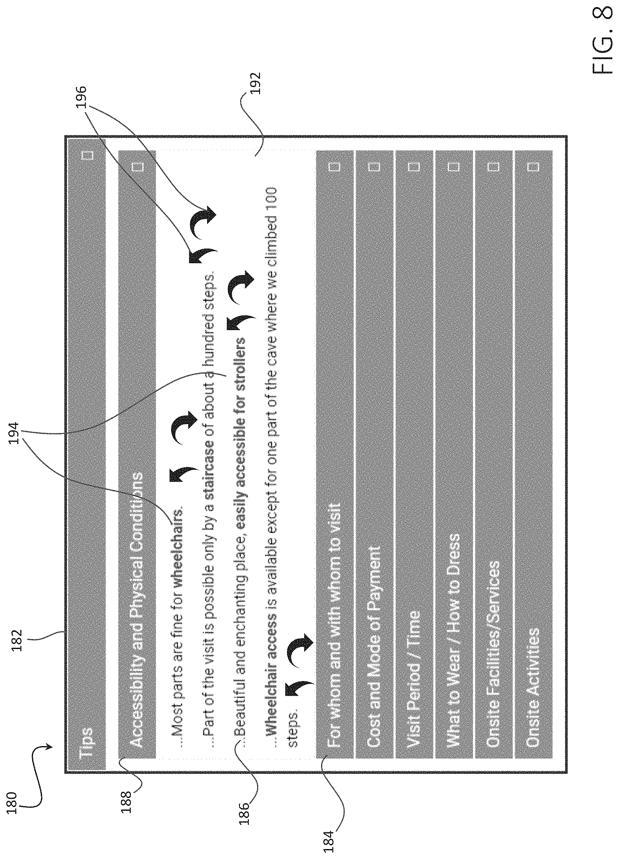 Patent US11774264 Figure 8 – Method and system for providing information to a user relating to a point-of-interest