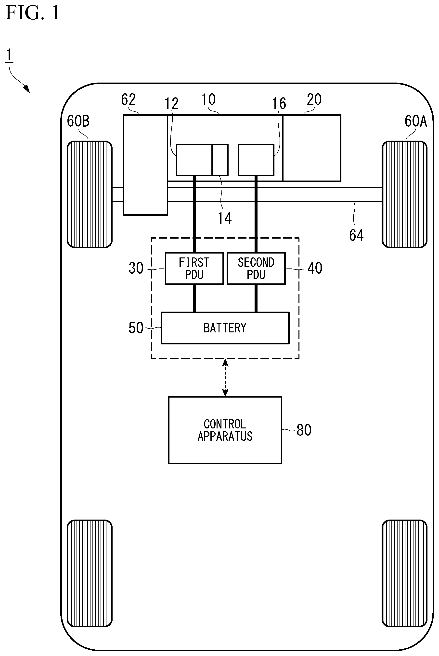 Patent US11774268 Figure 1 – Control apparatus, vehicle system, and control method