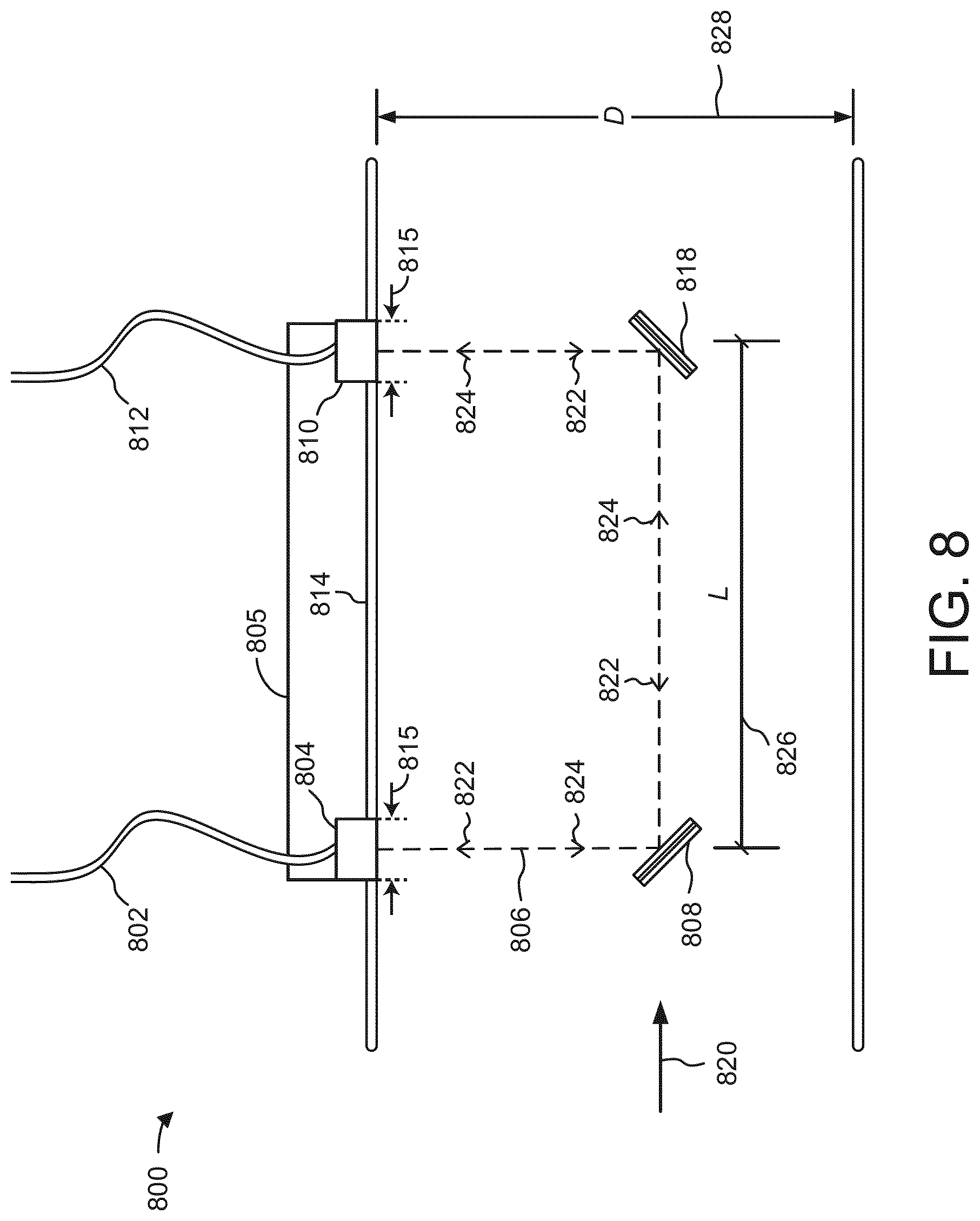 Patent US11774274 Figure 8 – Reduced length valve assembly with ultrasonic flow sensor