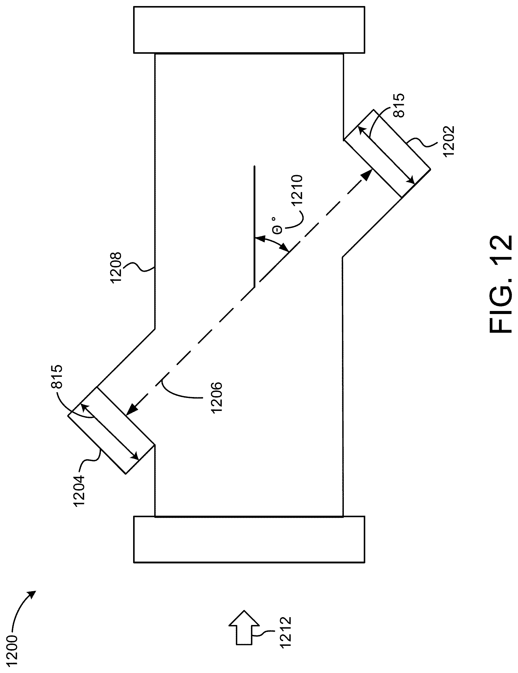 Patent US11774274 Figure 12 – Reduced length valve assembly with ultrasonic flow sensor